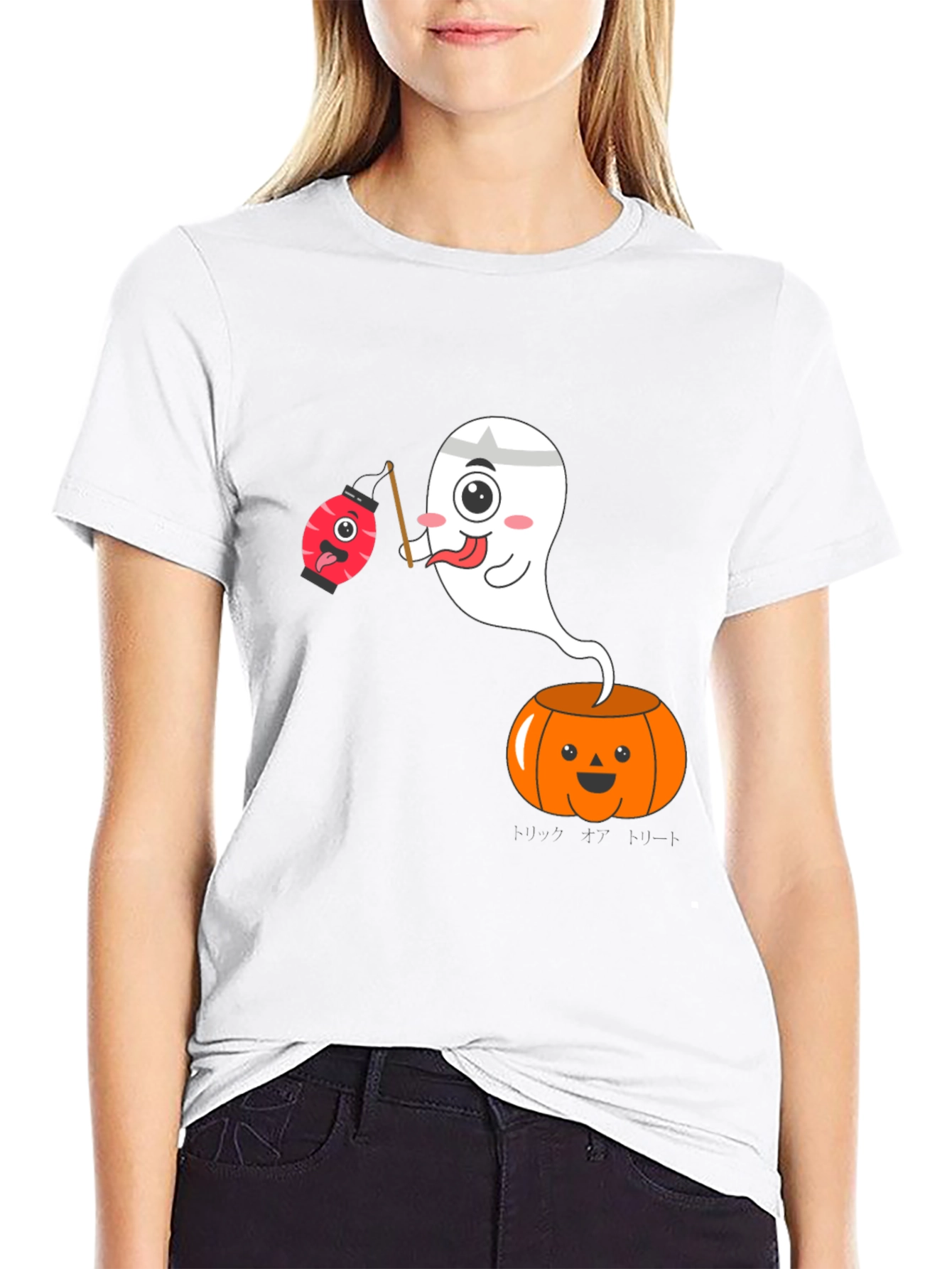 Halloween Ghost Pumpkin Graphic Tee