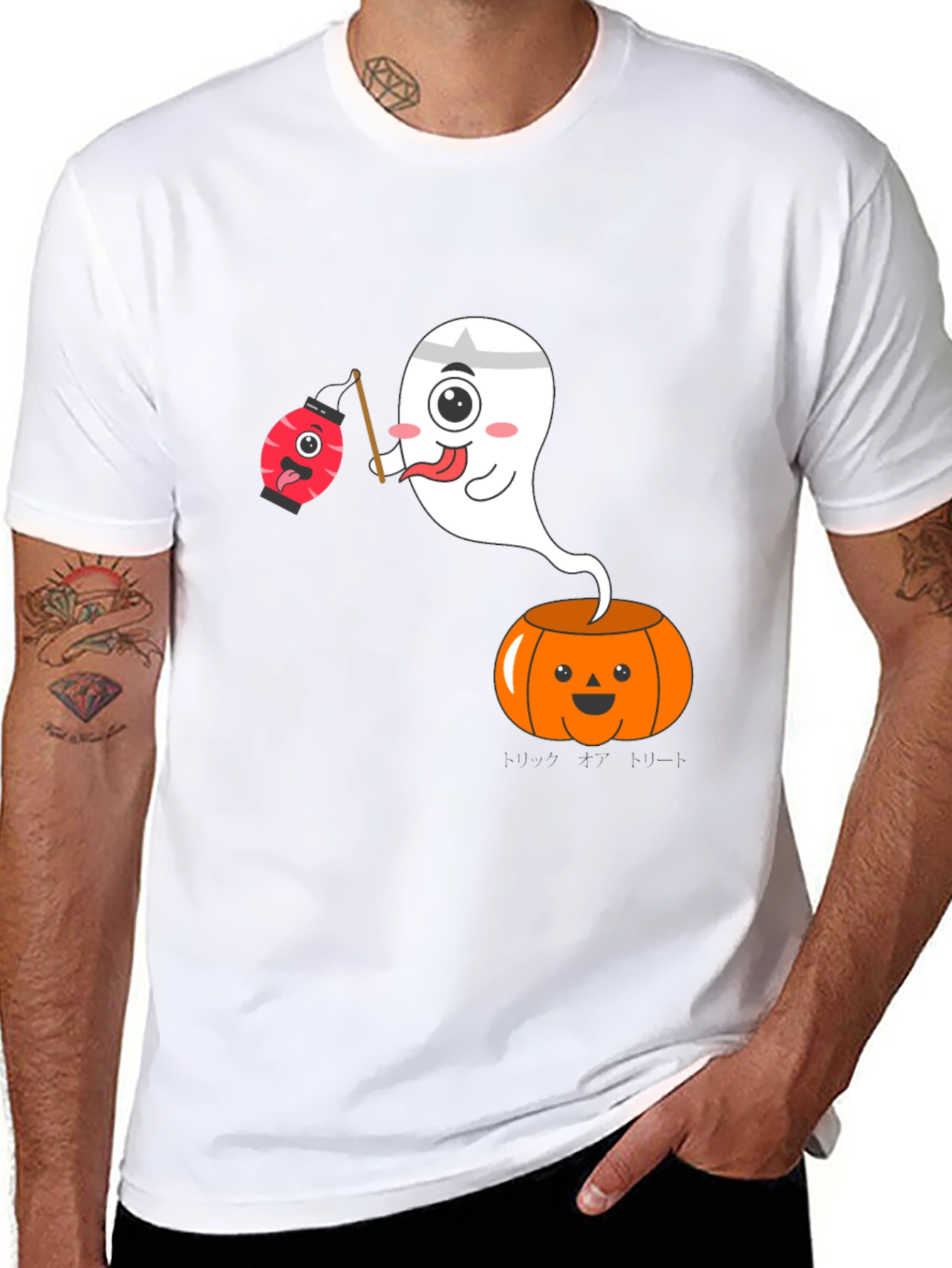 Halloween Ghost Pumpkin Graphic Tee
