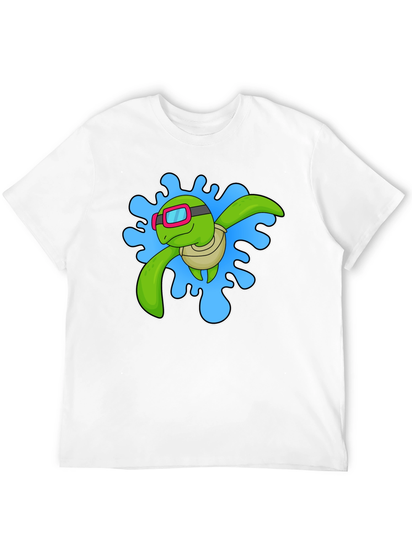 Turtle Swimmer Graphic T-Shirt - Black