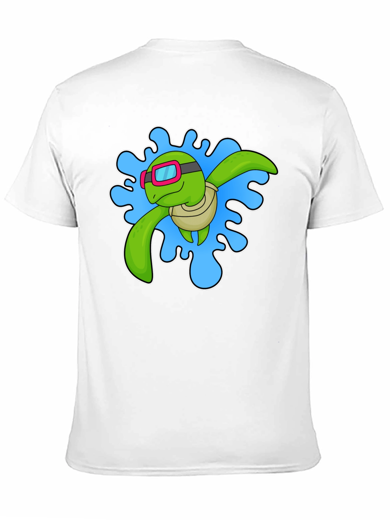 Turtle Swimmer Graphic T-Shirt - Black