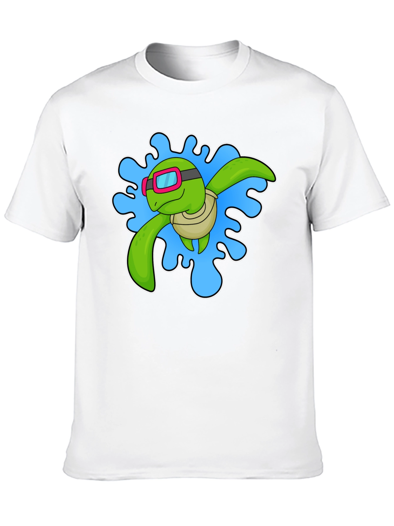 Turtle Swimmer Graphic T-Shirt - Black