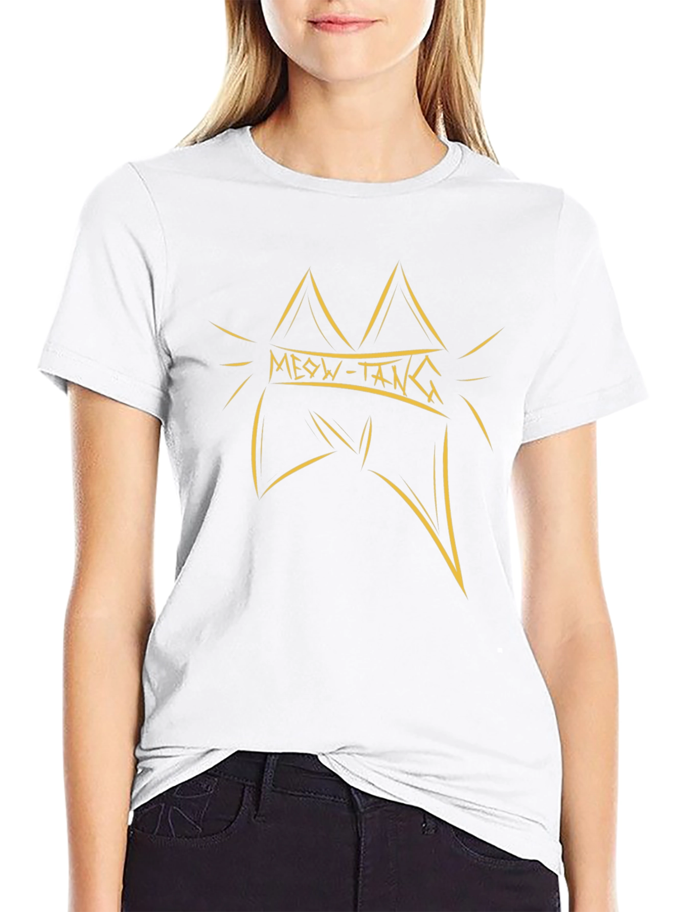 Meow-Tang Black T-Shirt: Cool Cat Design