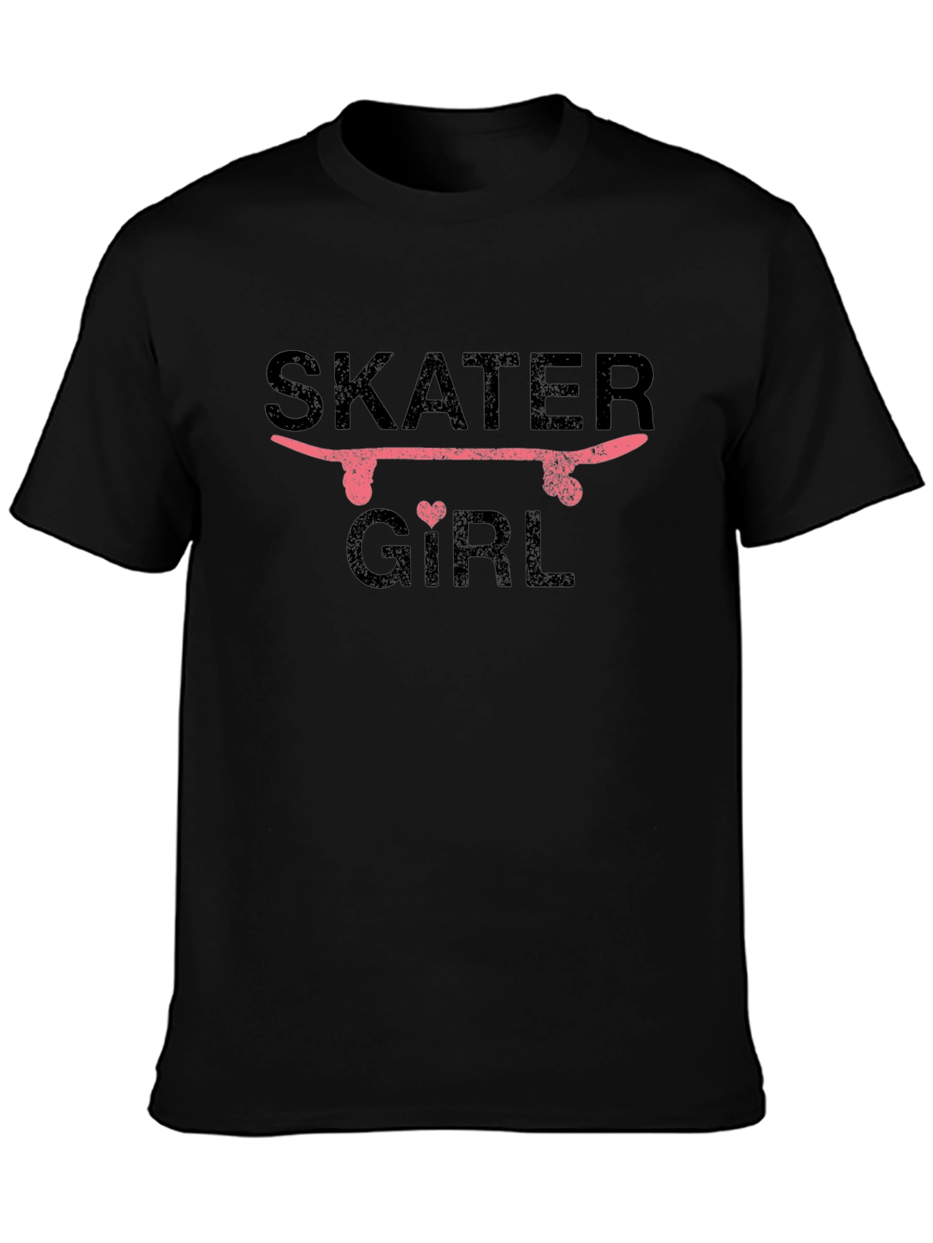 Skater Girl Graphic T-Shirt - Black