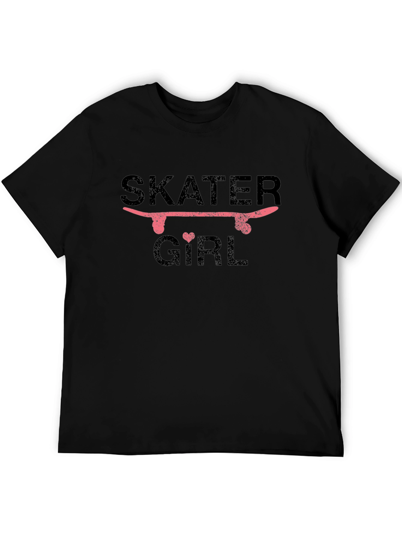 Skater Girl Graphic T-Shirt - Black