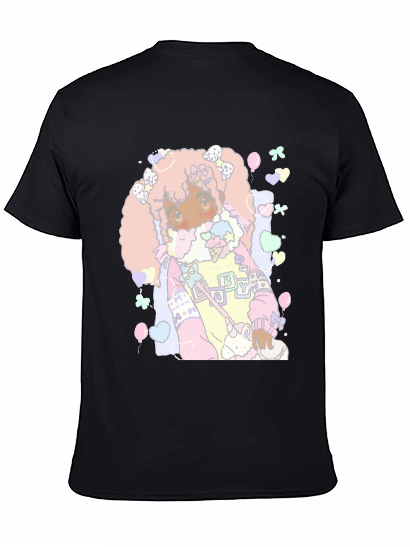 Kawaii Anime Graphic Tee - Pastel Goth Style