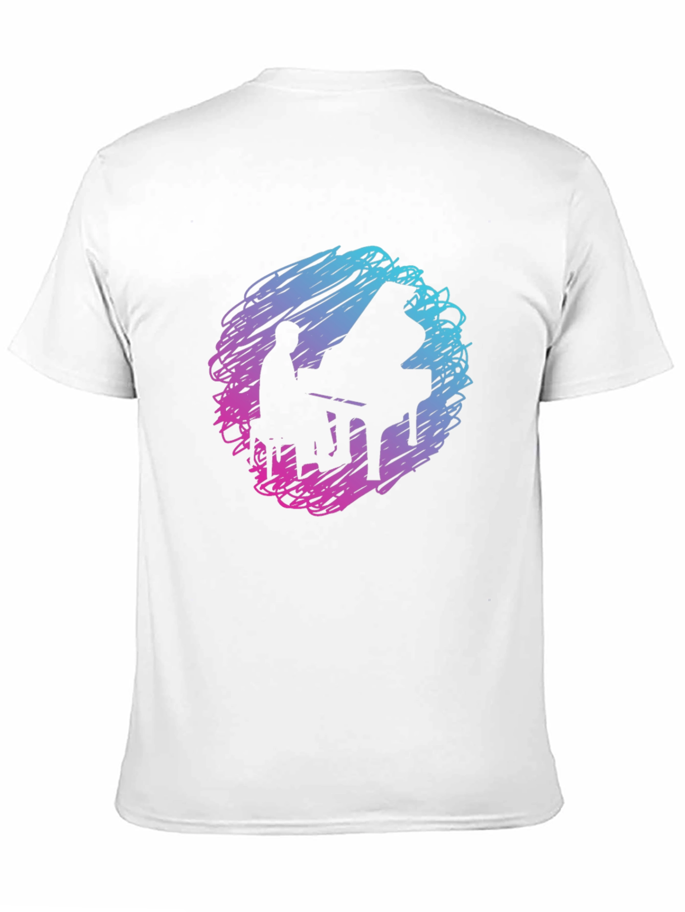 Piano Player Graphic Tee - Abstract Scribble Design