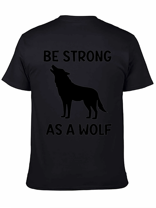 Be Strong As A Wolf Graphic Tee - Black