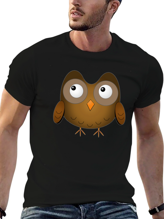 Cute Owl Graphic T-Shirt - Black Unisex Tee