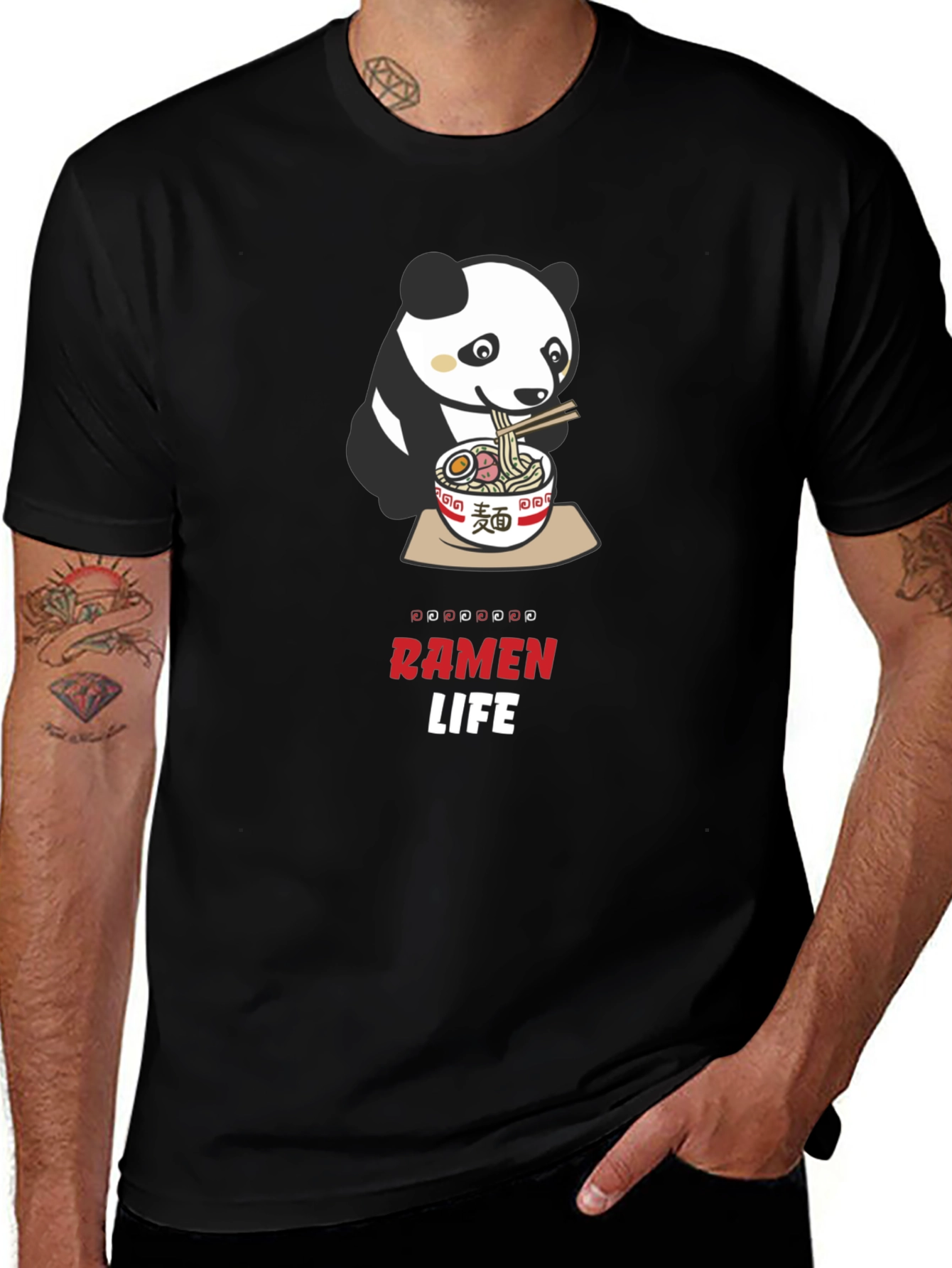 Panda Ramen Life Graphic T-Shirt