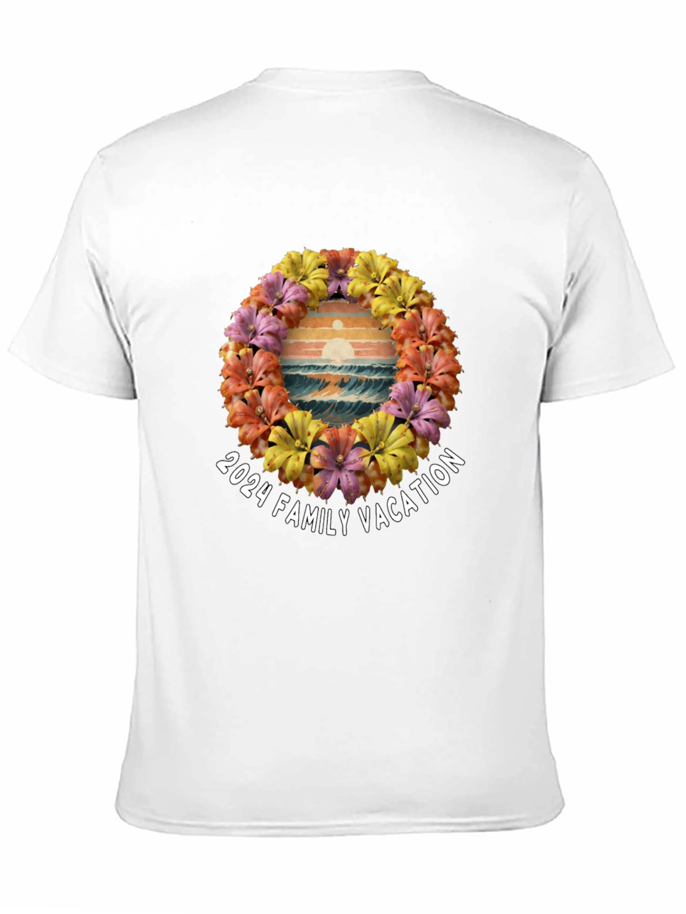 2024 Family Vacation Floral Beach T-Shirt