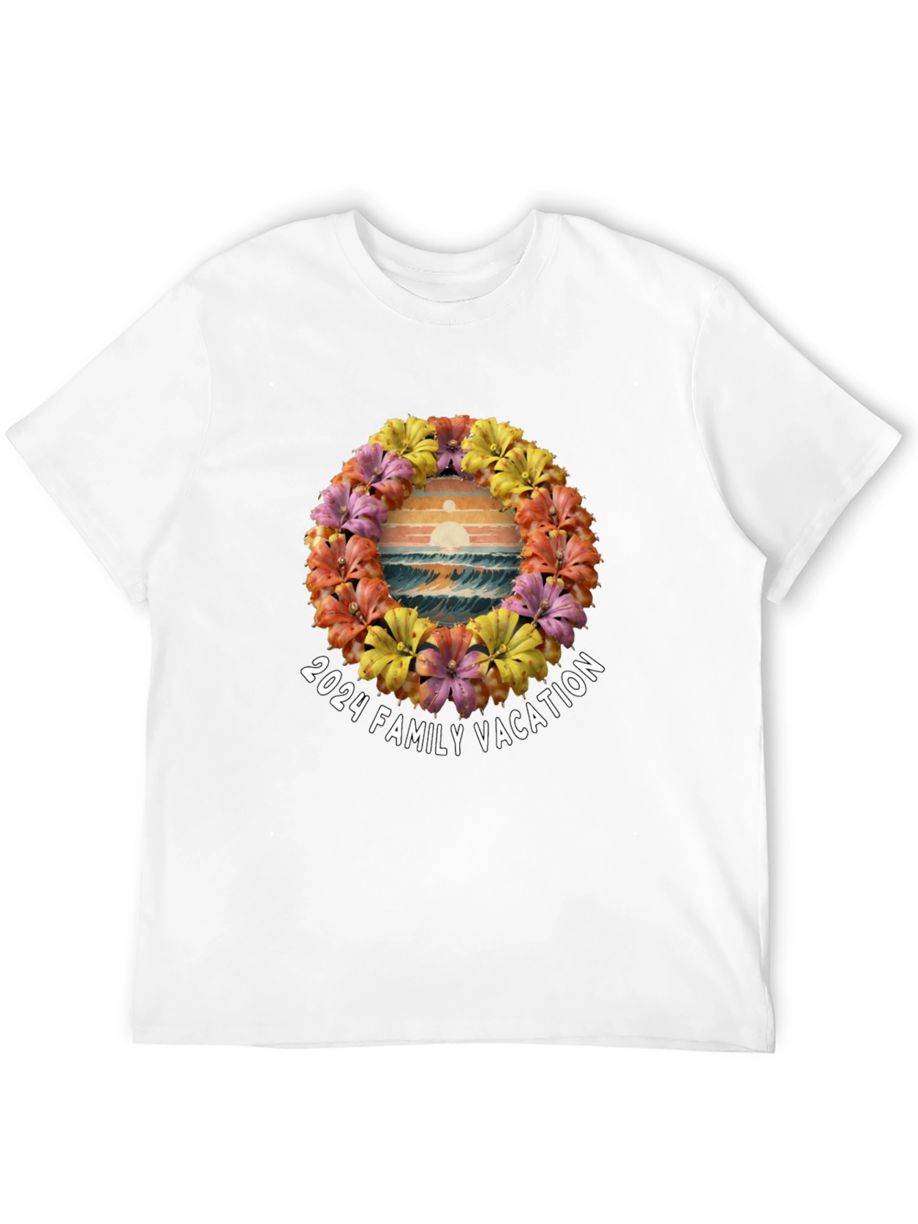 2024 Family Vacation Floral Beach T-Shirt