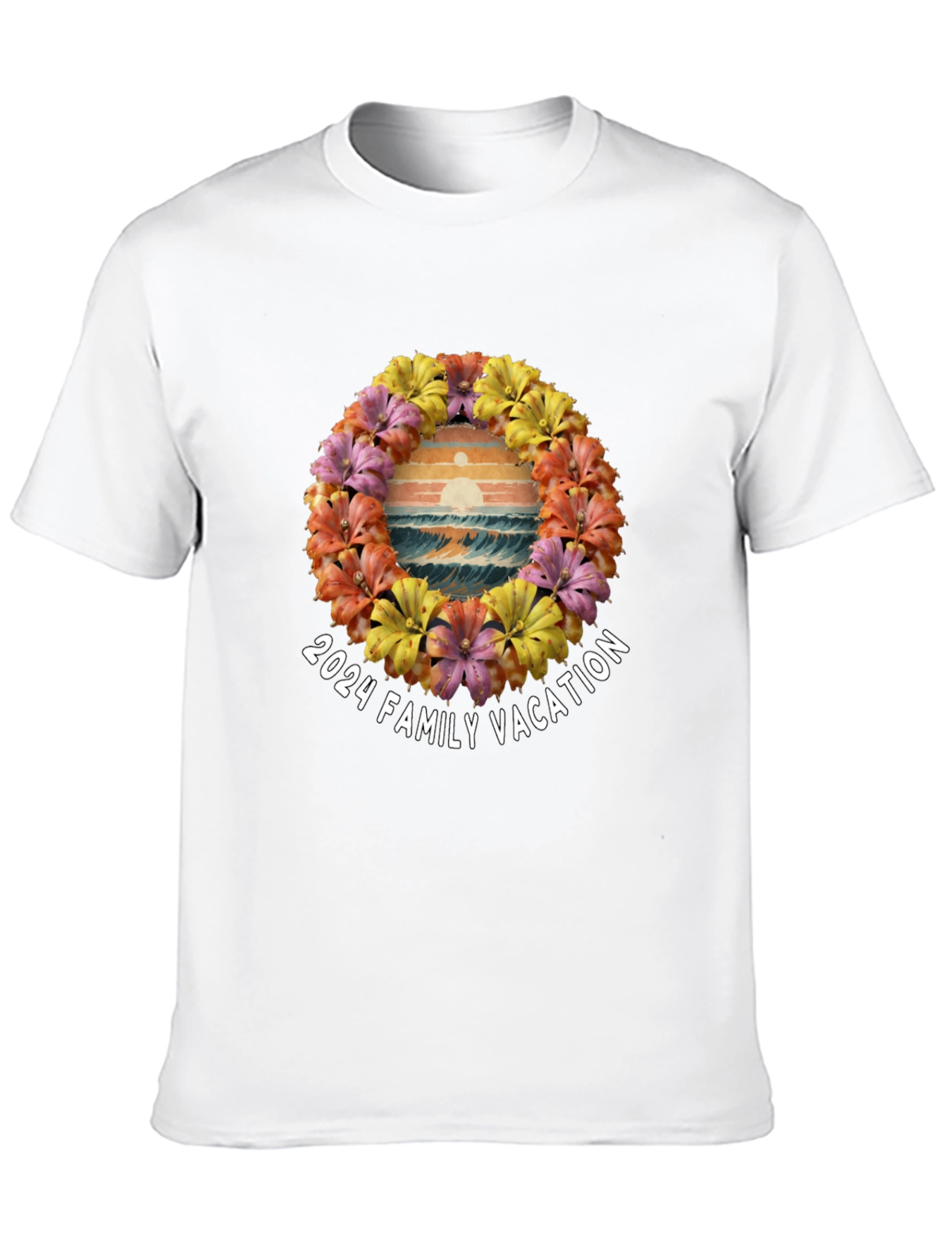 2024 Family Vacation Floral Beach T-Shirt