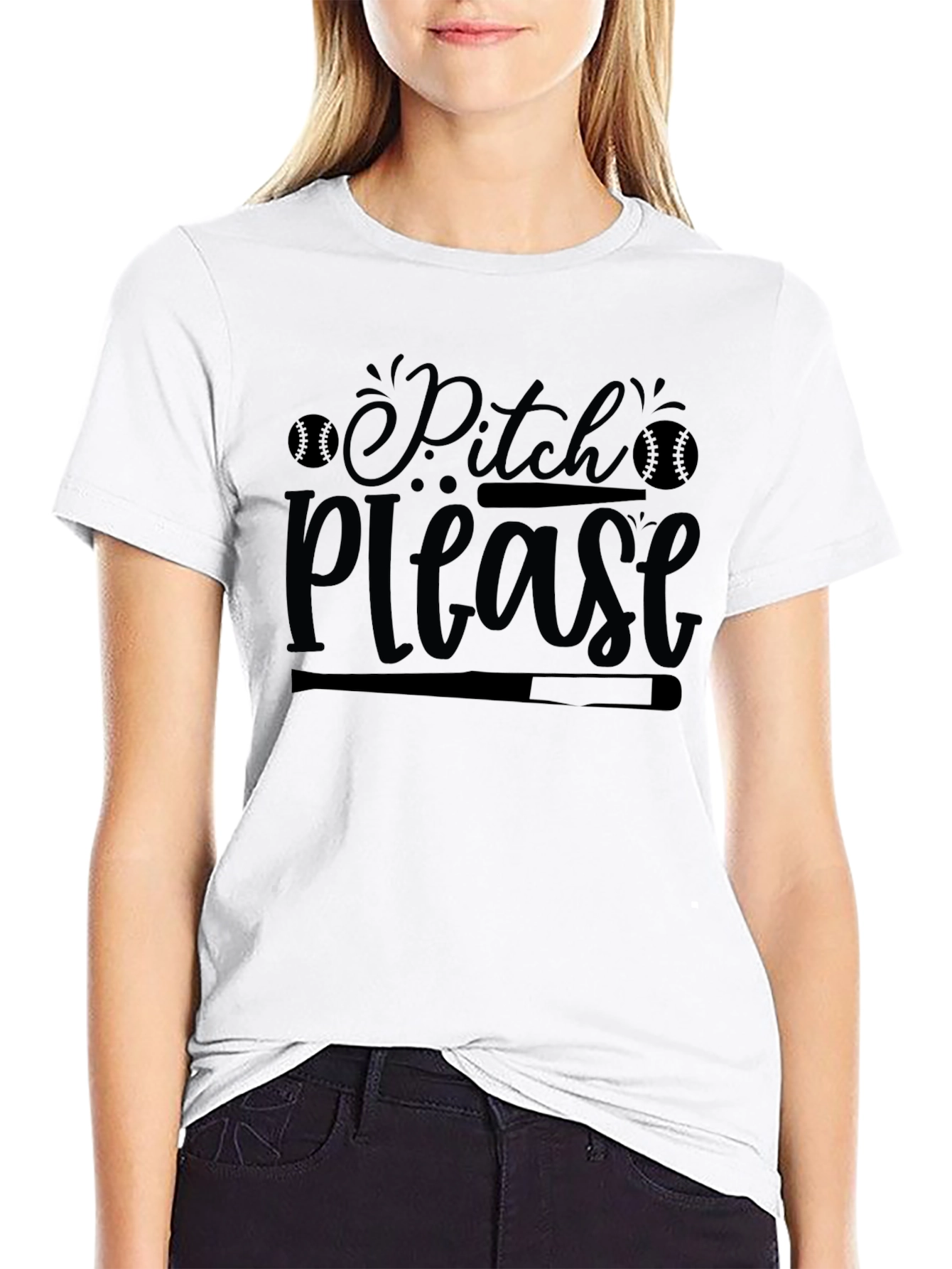 Pitch Please Baseball Graphic T-Shirt