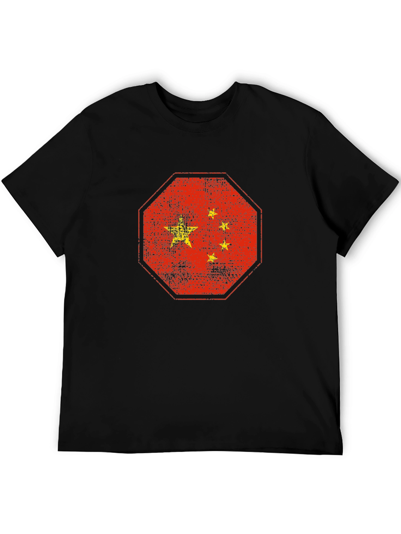 China Flag Graphic T-Shirt - Black