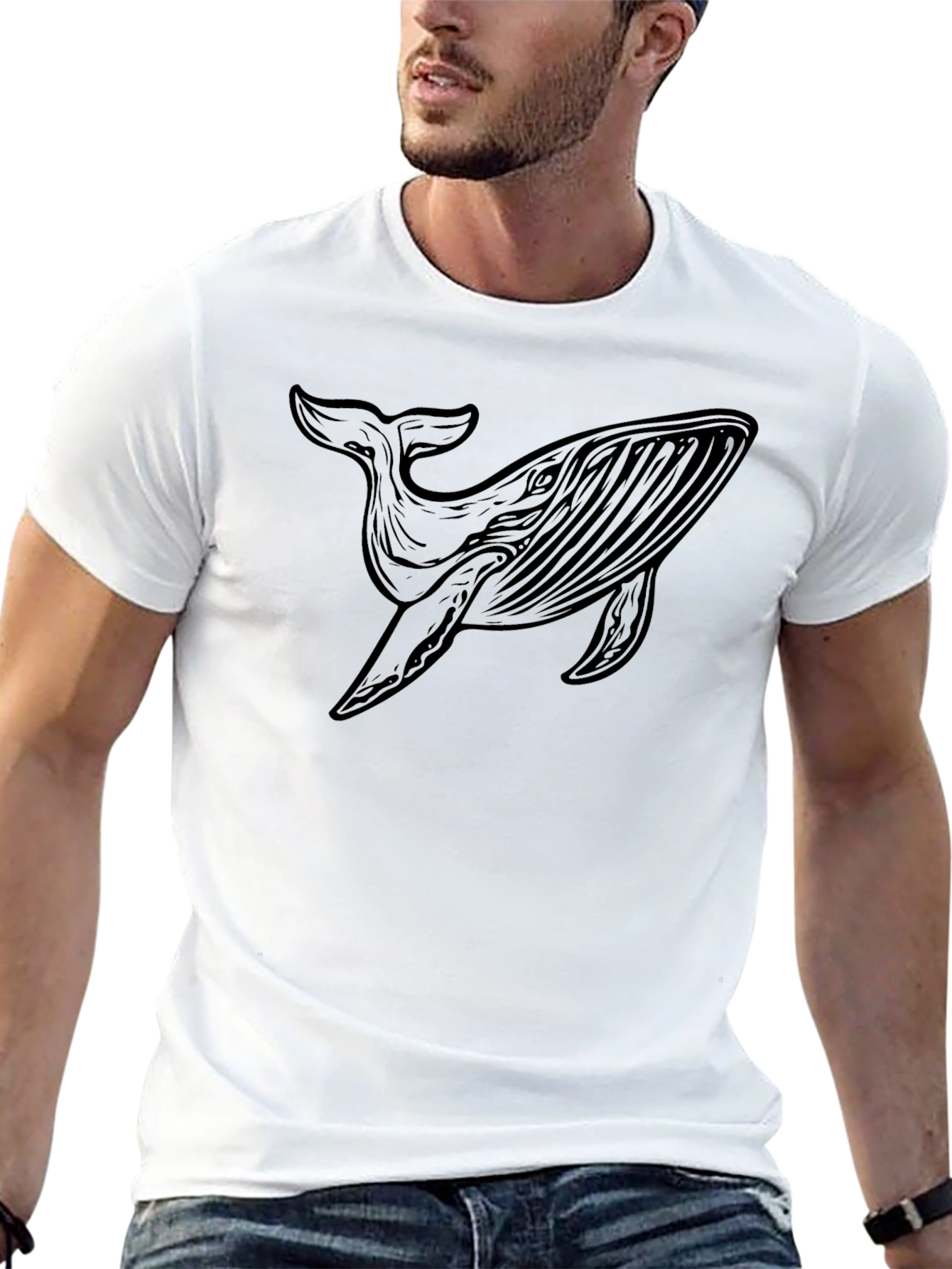 Whale Graphic Tee - Black