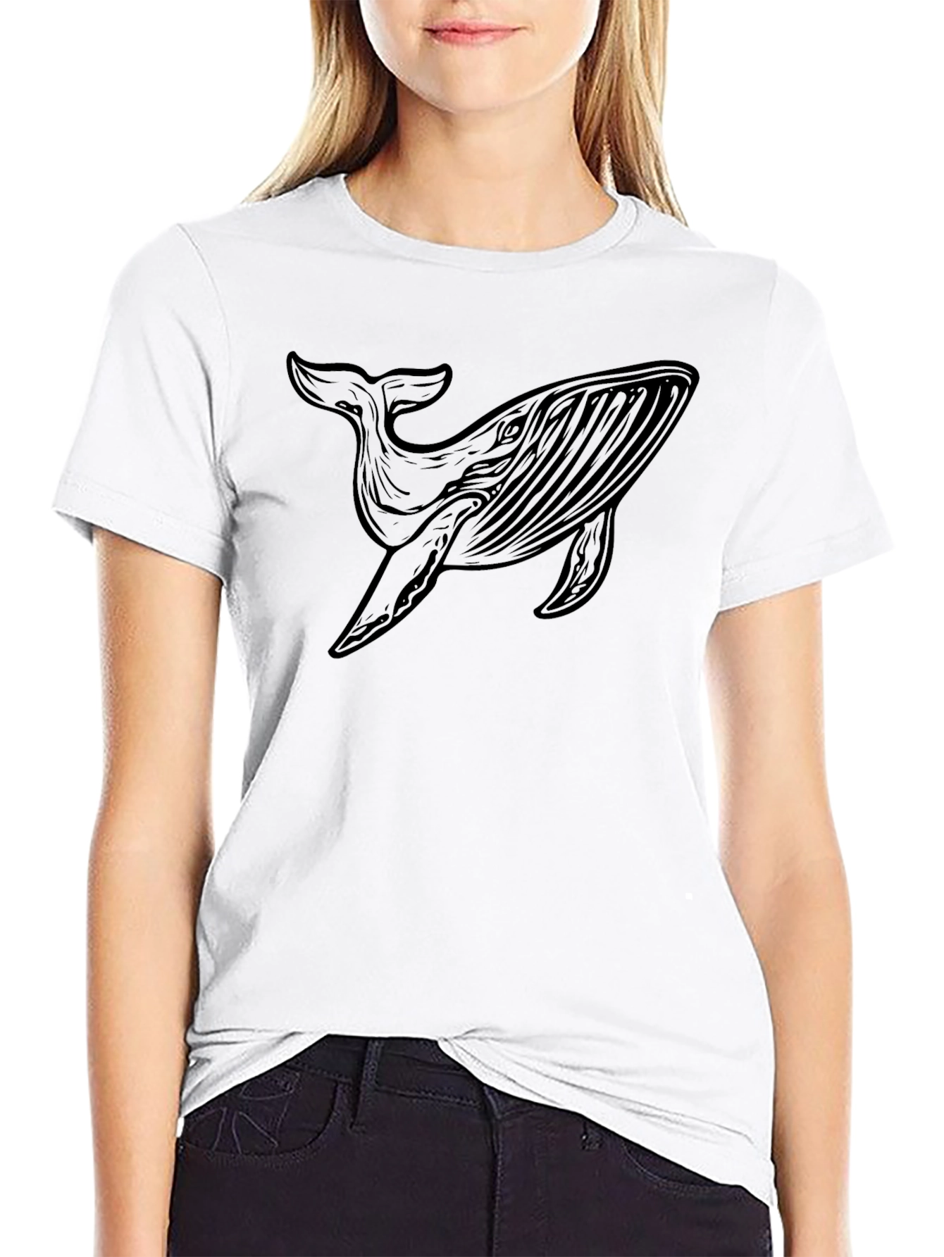 Whale Graphic Tee - Black
