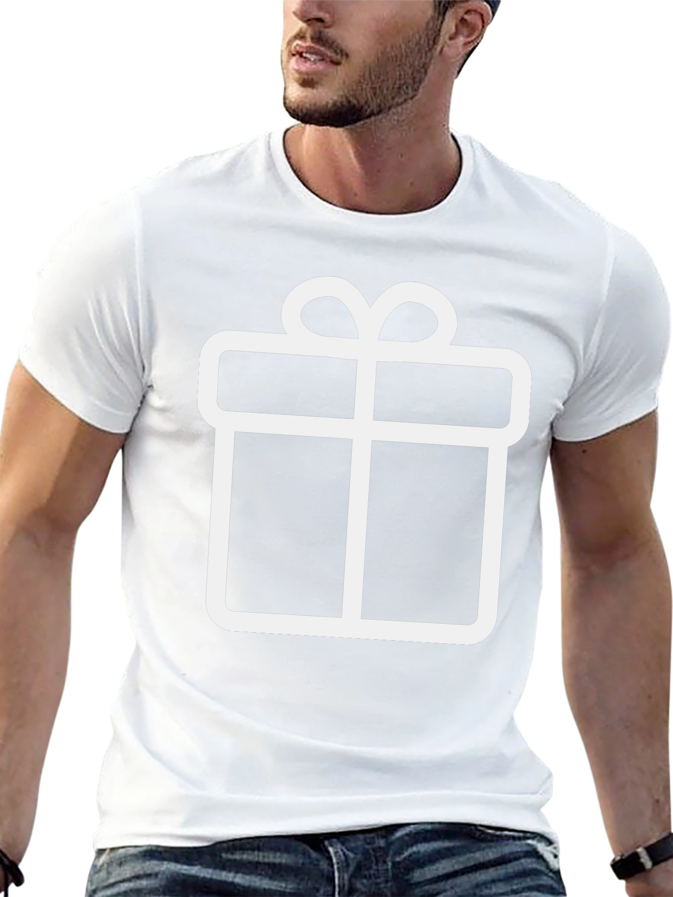 Festive Gift Box Tee - Black Graphic T-Shirt