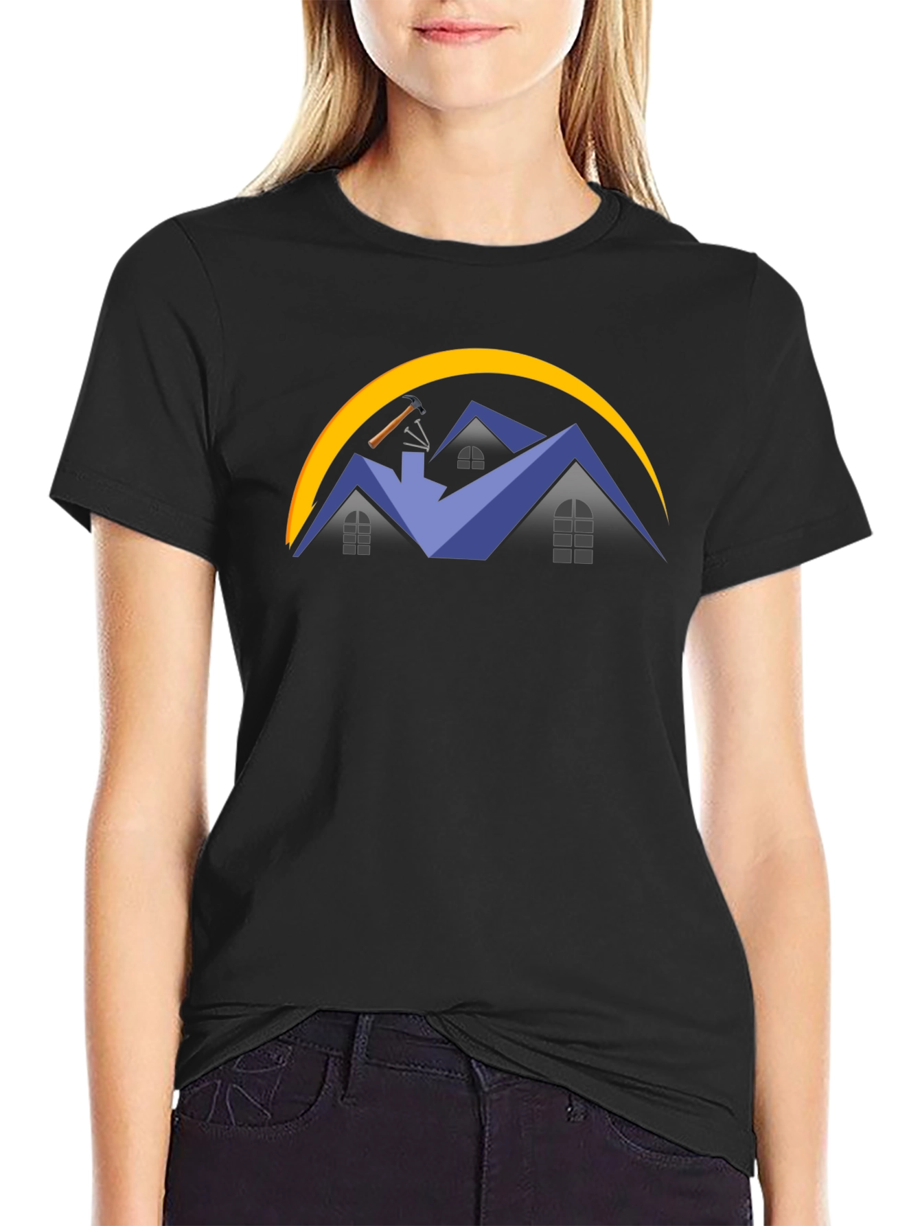 Roofing Company Black T-Shirt