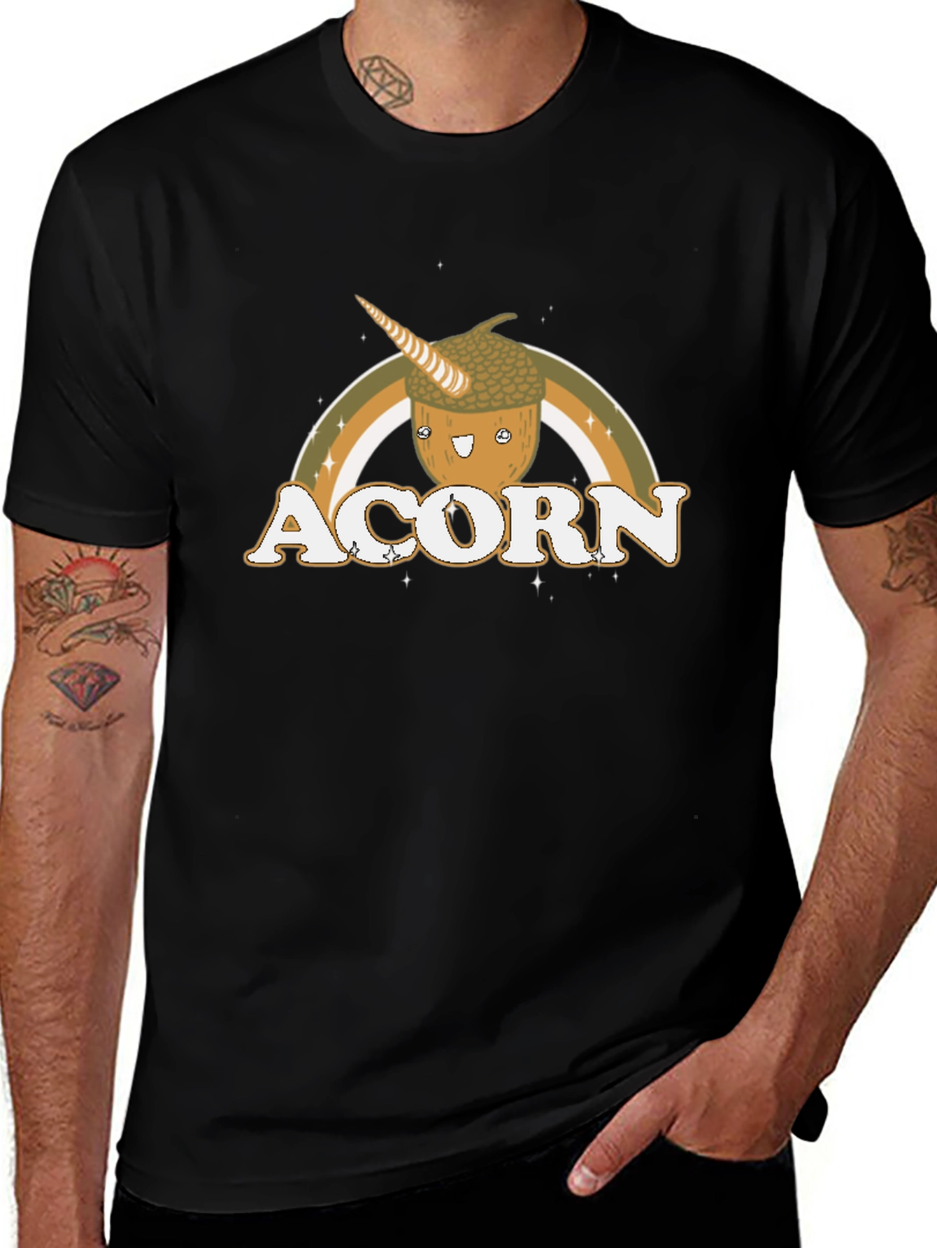 Acorn Unicorn Rainbow Graphic T-Shirt