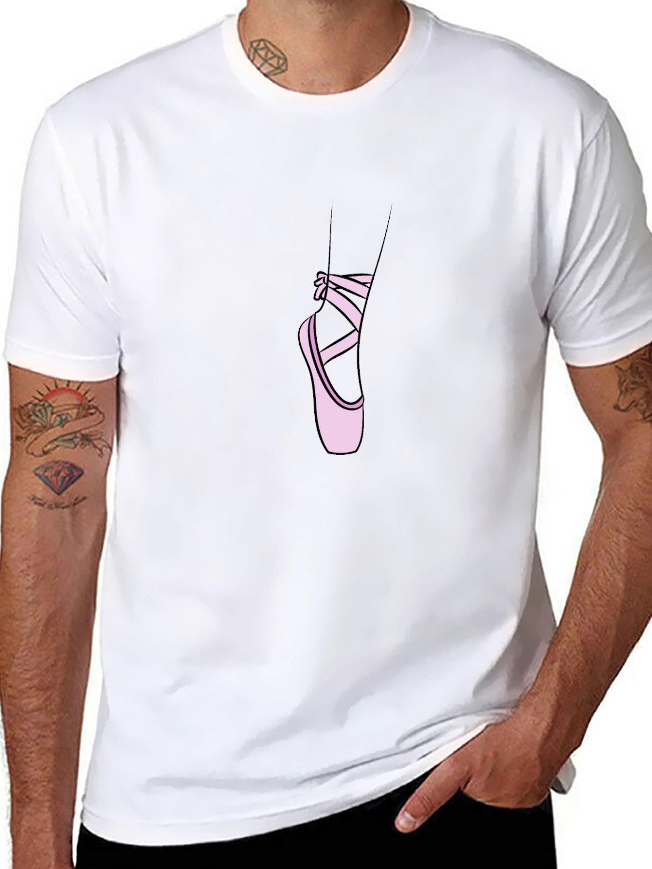 Ballet Shoe Graphic Tee - Stylish Dancer T-Shirt
