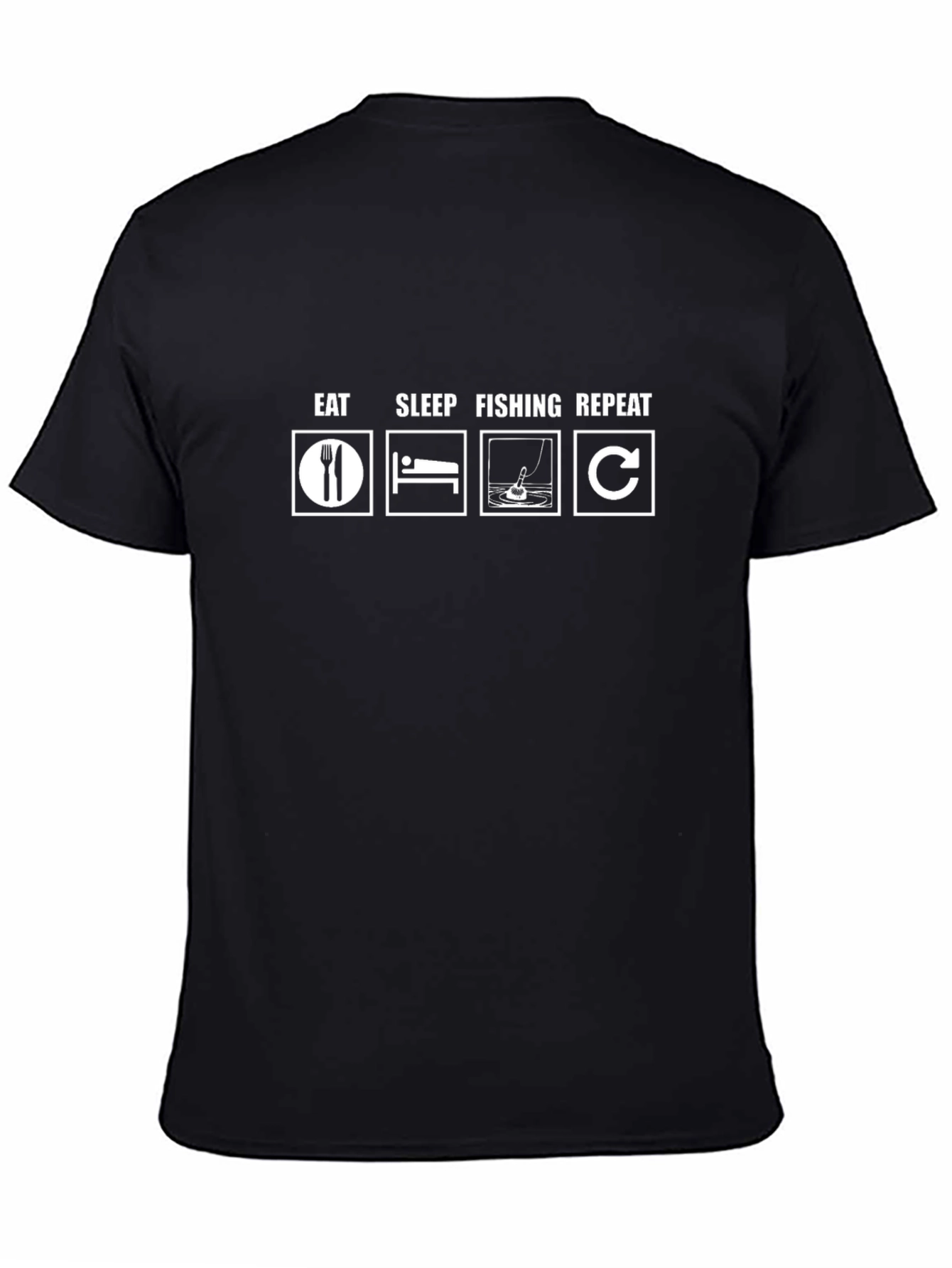 Eat Sleep Fishing Repeat T-Shirt - Black Graphic Tee