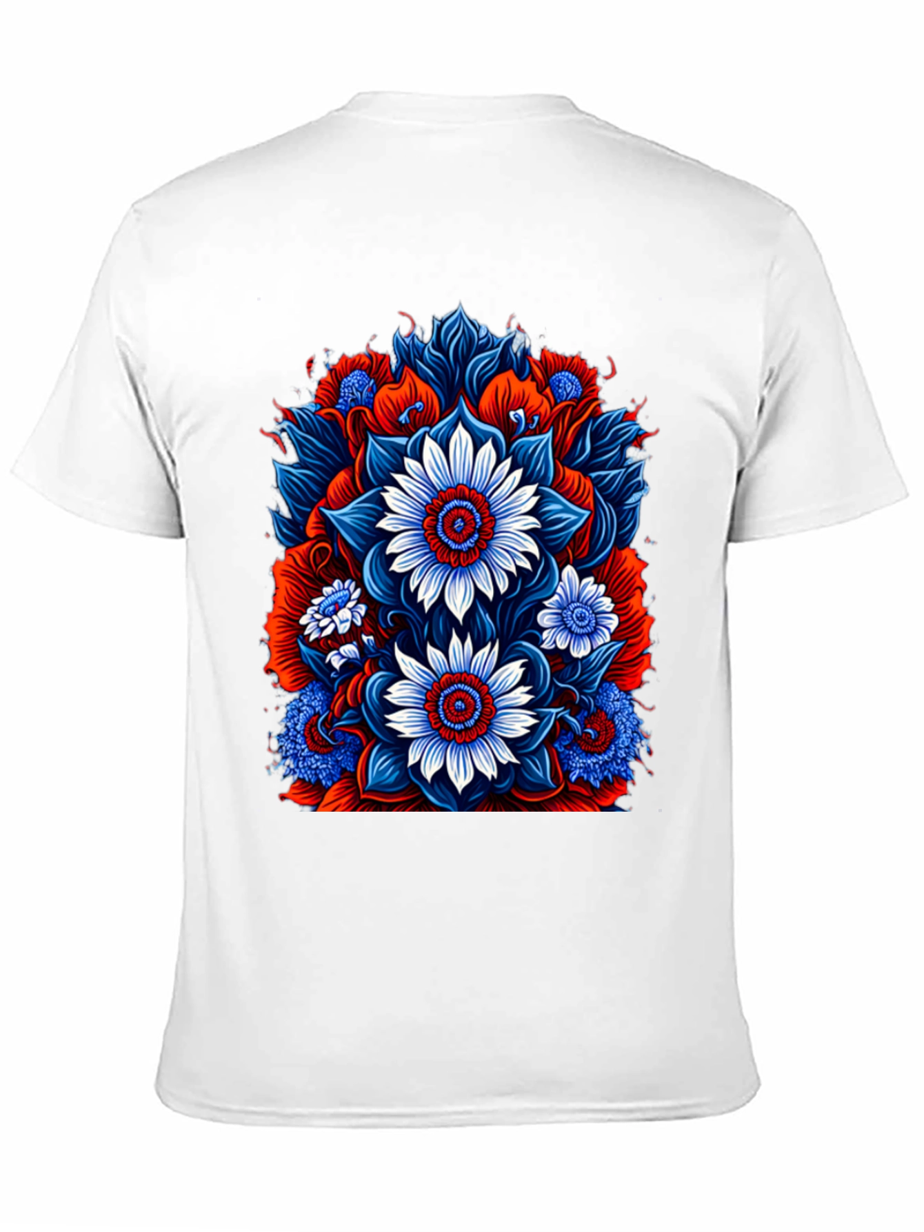 Floral Patriot T-Shirt: Red White & Blue Design