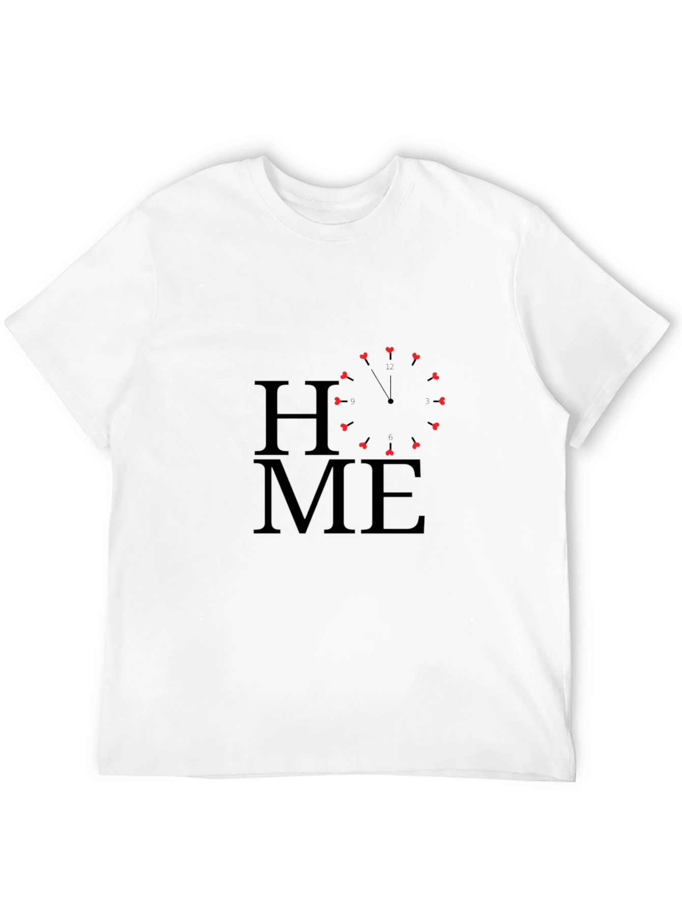 HOME Heart Clock Black T-Shirt