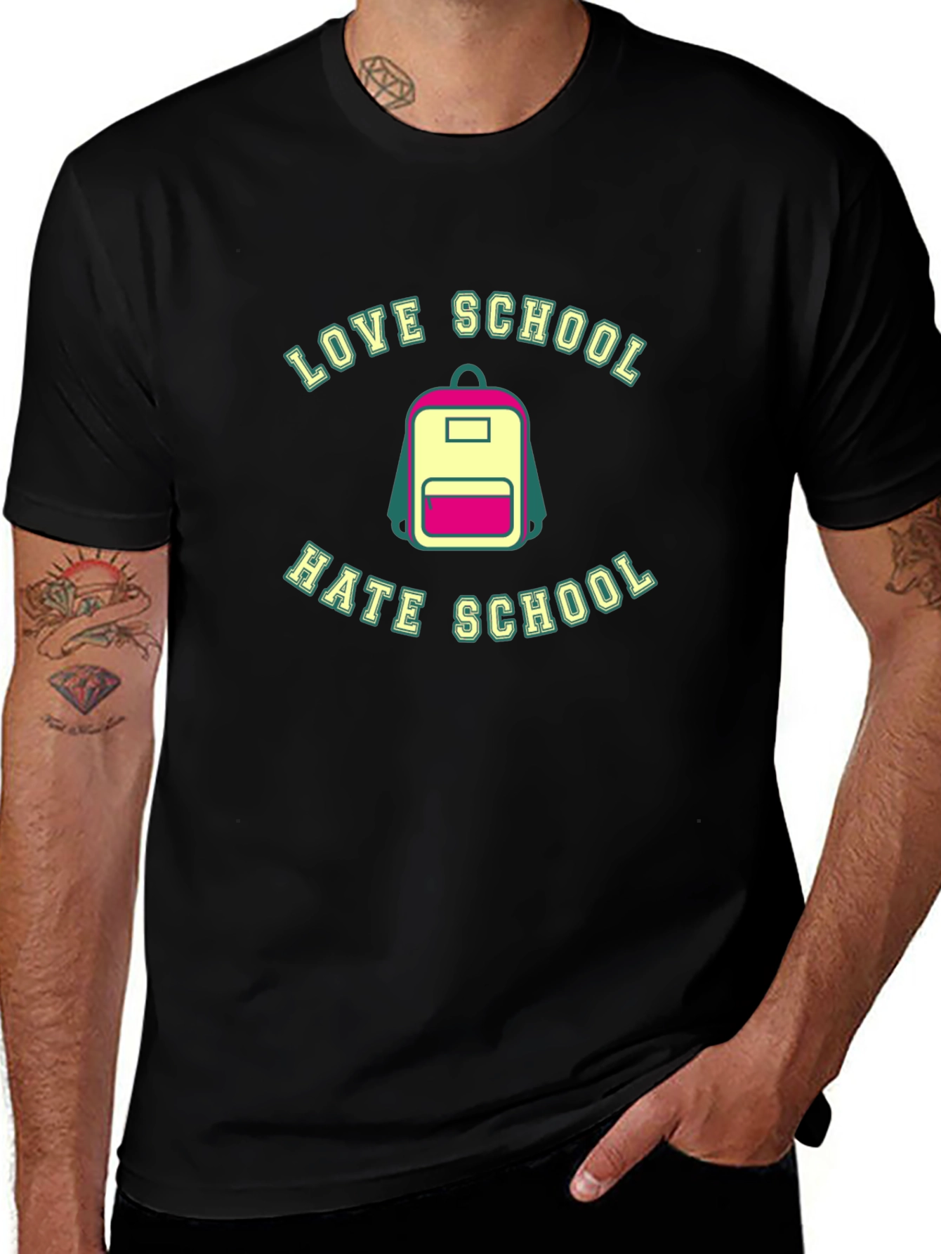 Love Hate School Backpack T-Shirt - Back to School