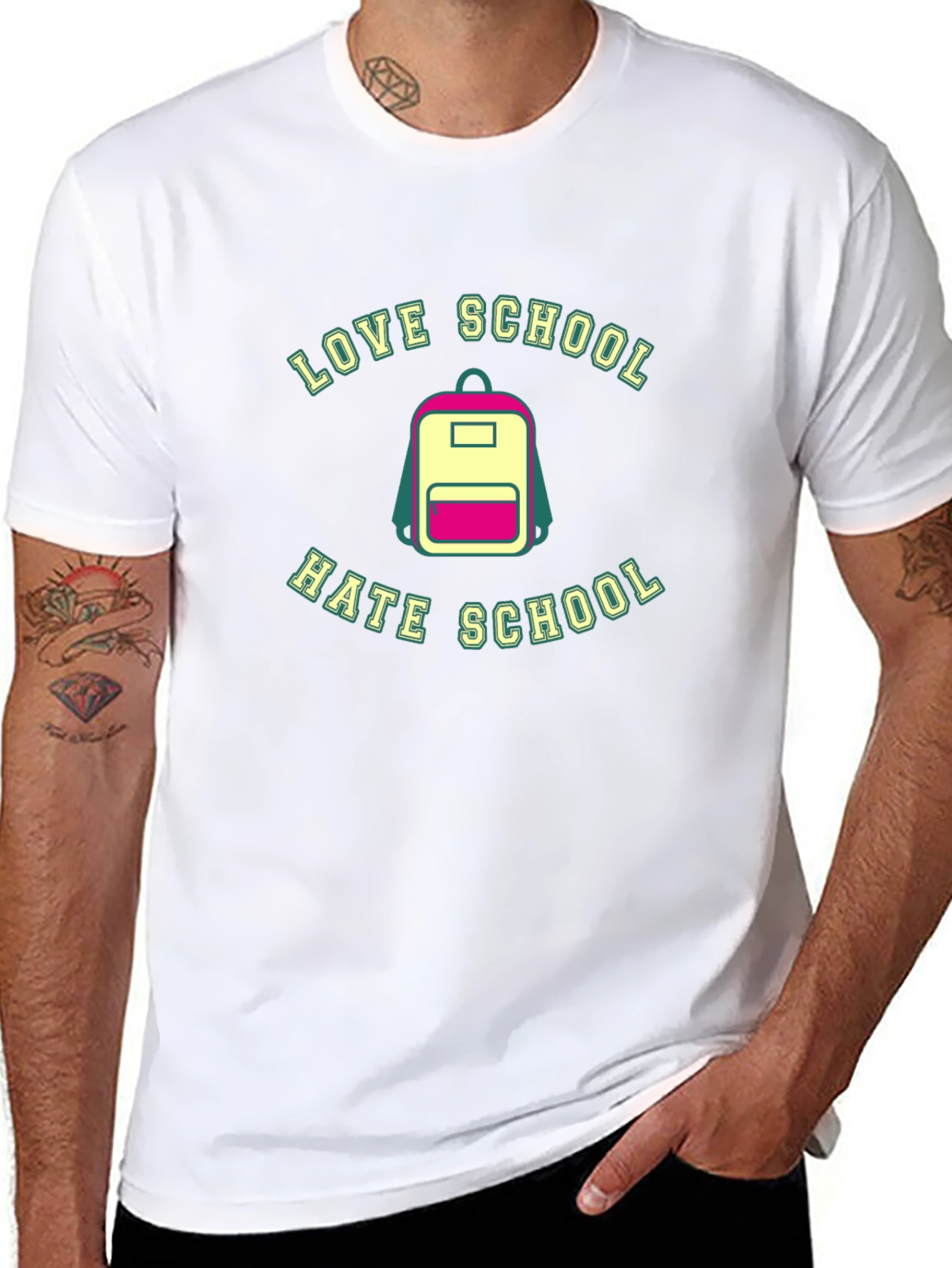 Love Hate School Backpack T-Shirt - Back to School