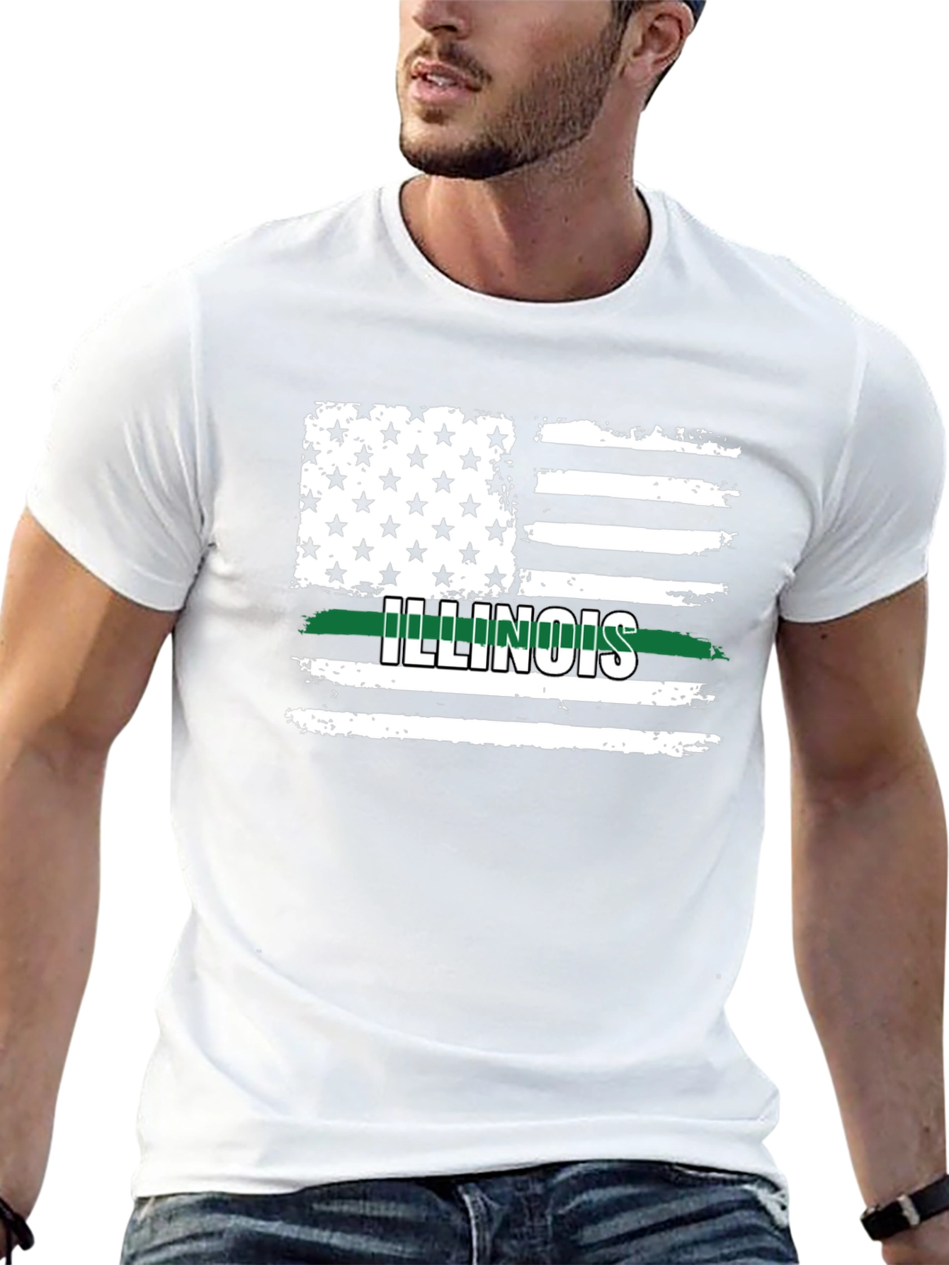 Illinois Flag T-Shirt - Thin Green Line