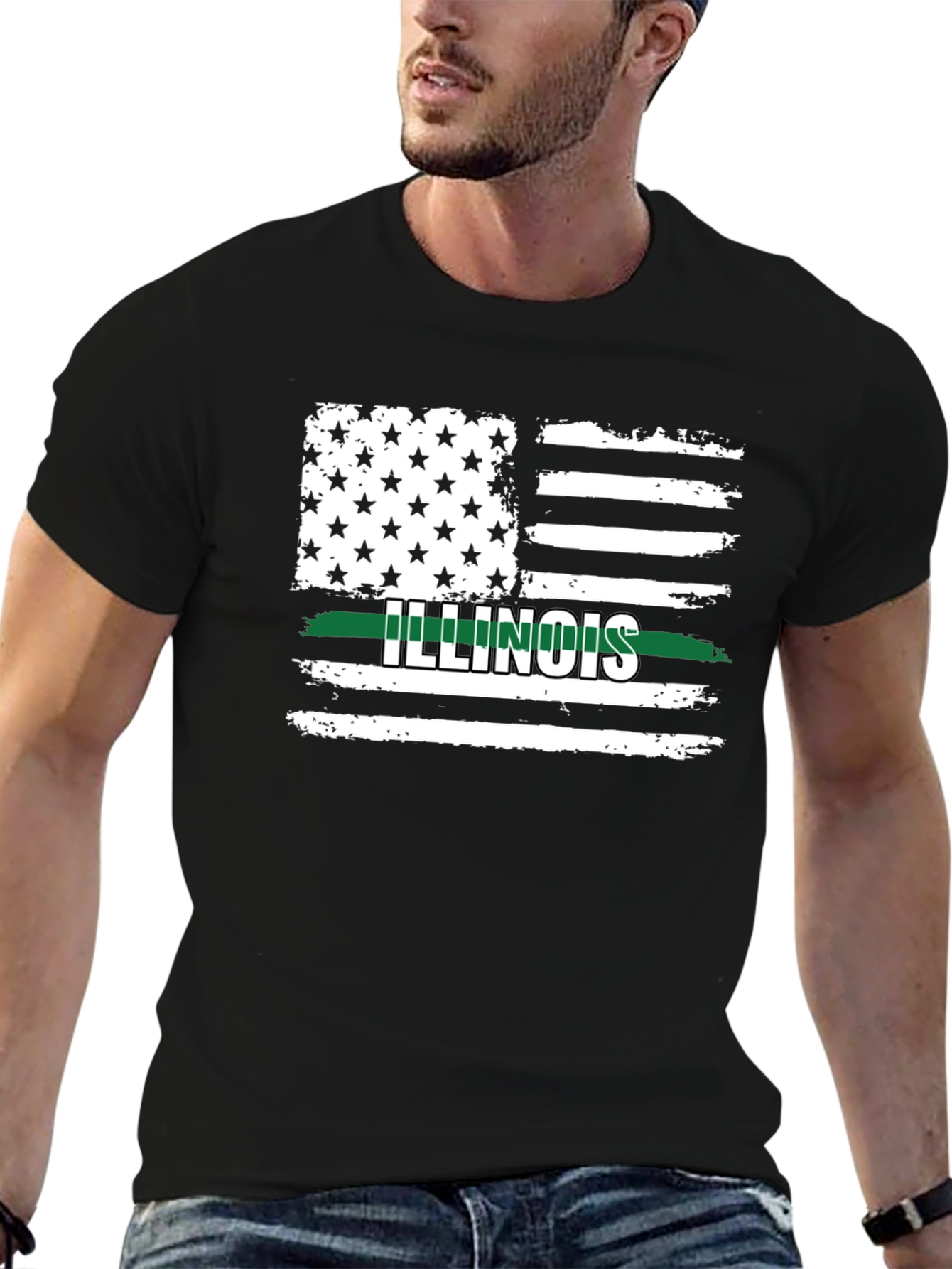 Illinois Flag T-Shirt - Thin Green Line