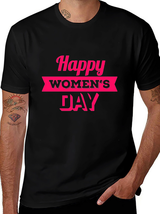 Happy Womens Day Graphic Tee - Black