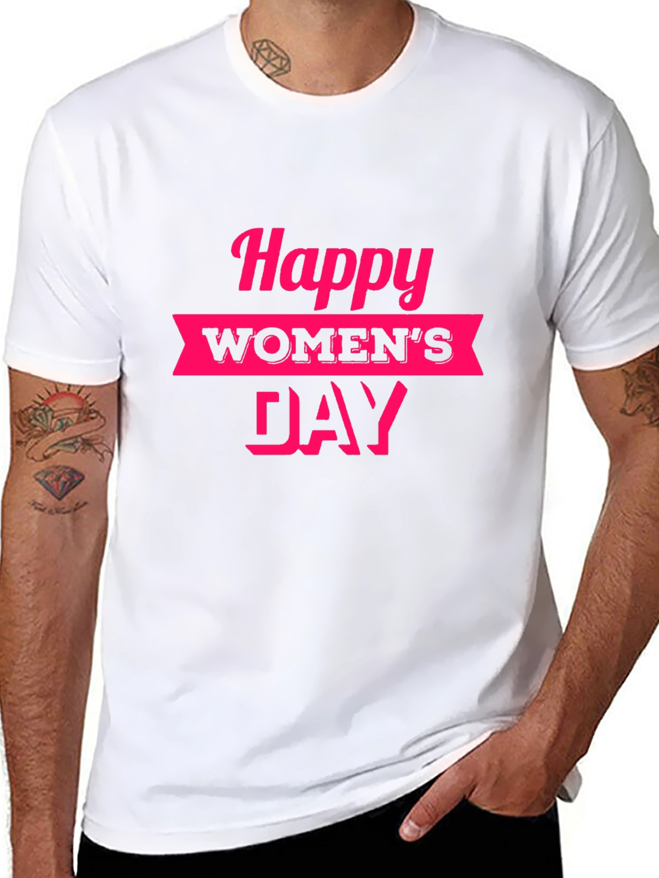 Happy Womens Day Graphic Tee - Black