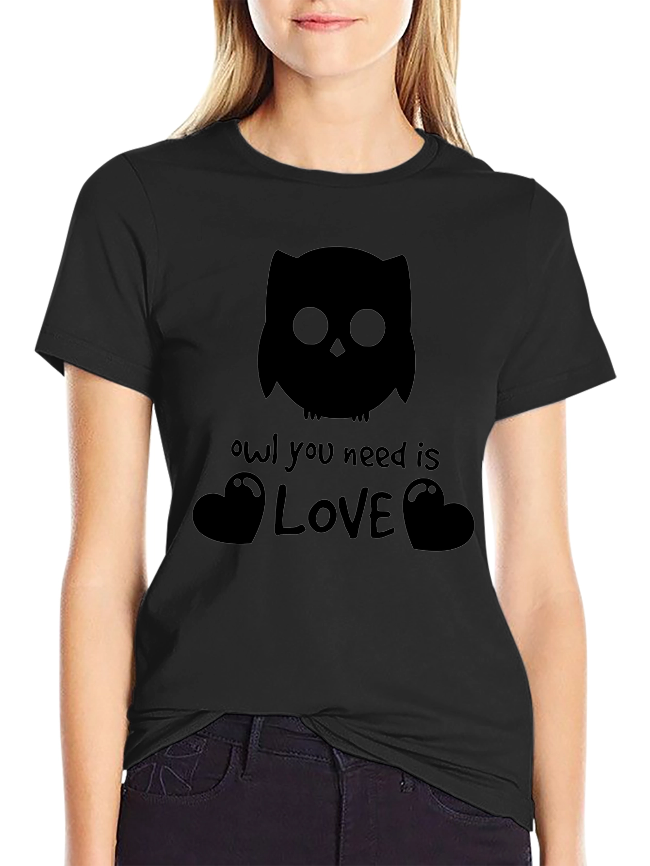 Owl You Need is Love Black T-Shirt