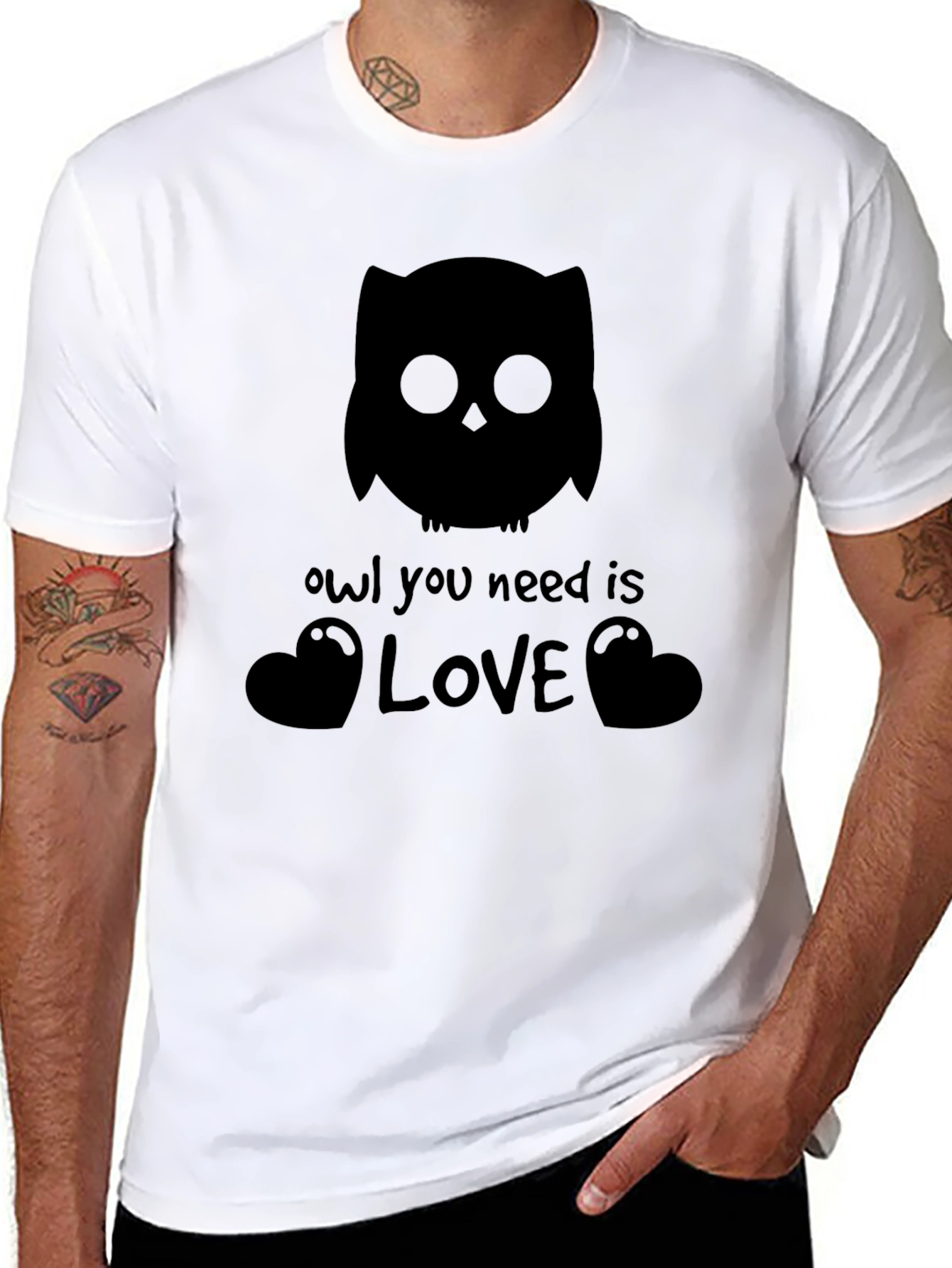 Owl You Need is Love Black T-Shirt