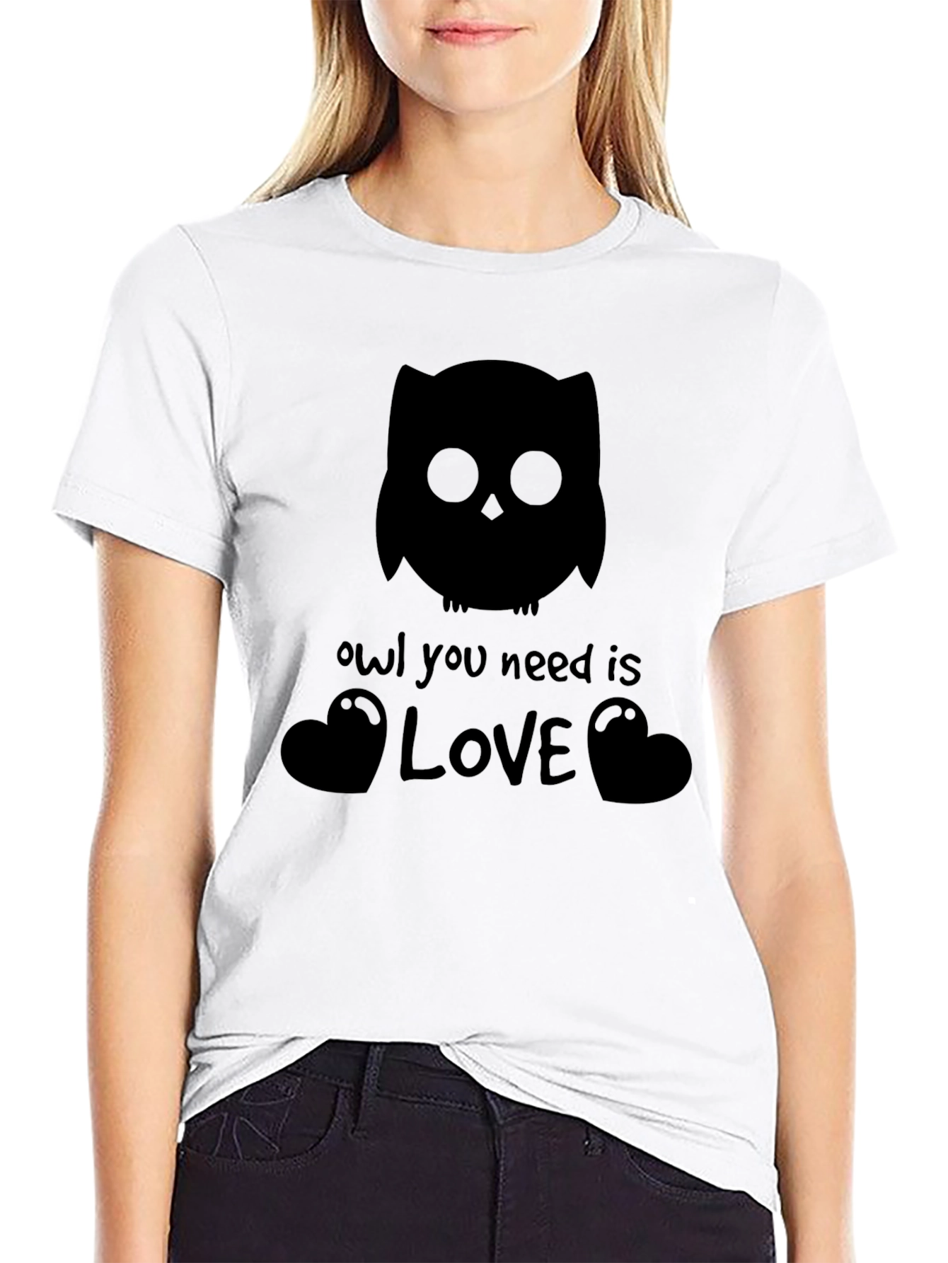 Owl You Need is Love Black T-Shirt