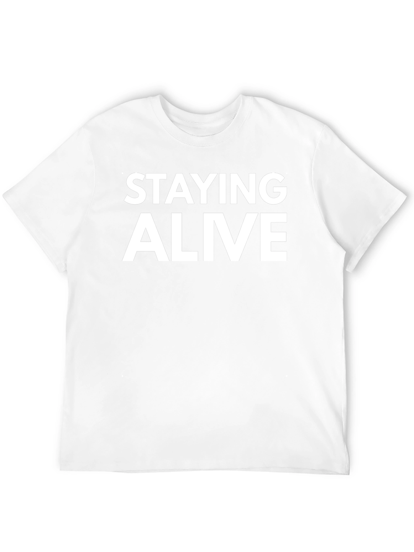 Staying Alive Graphic Tee - Black Cotton T-Shirt