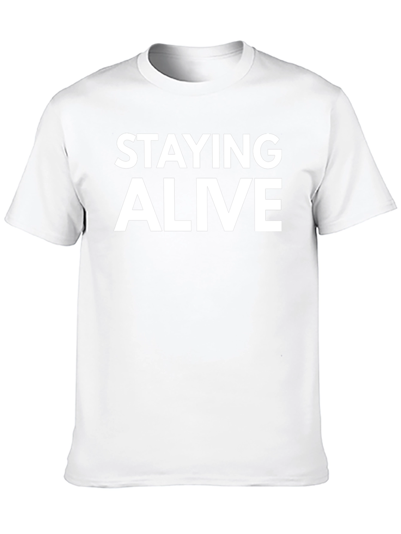 Staying Alive Graphic Tee - Black Cotton T-Shirt
