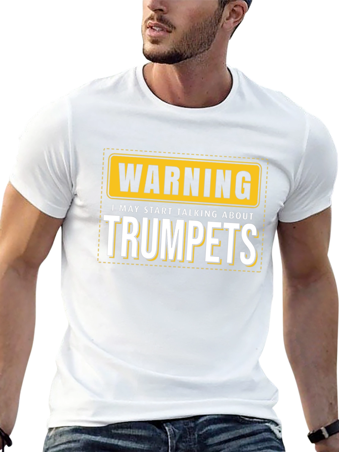 Warning: May Start Talking About Trumpets Black T-Shirt