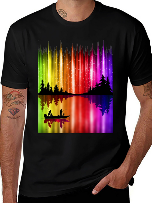Aurora Borealis Fishing T-Shirt