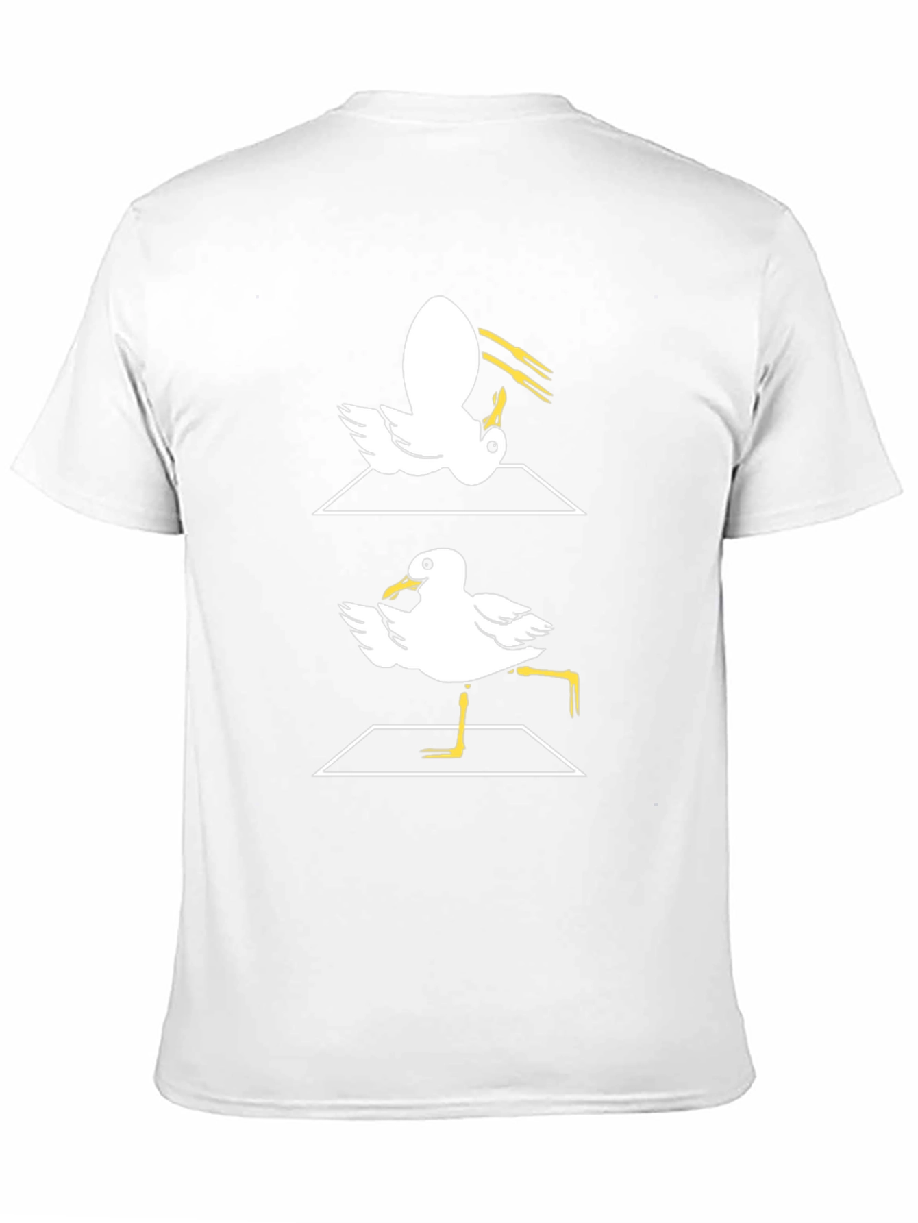 Funny Dancing Seagull Graphic Tee - Black Cotton T-Shirt
