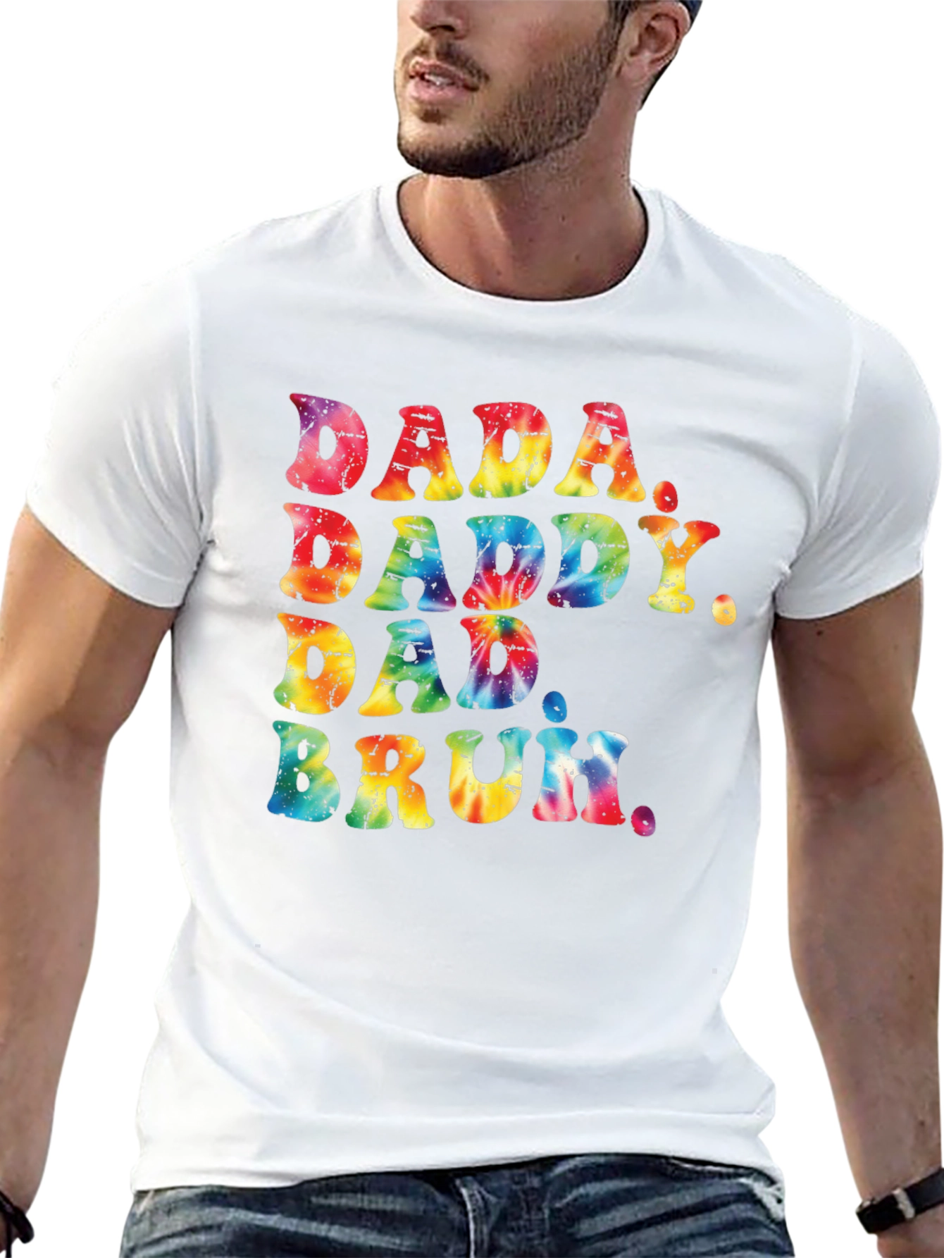 Tie Dye Dada Daddy Dad Bruh Graphic Tee