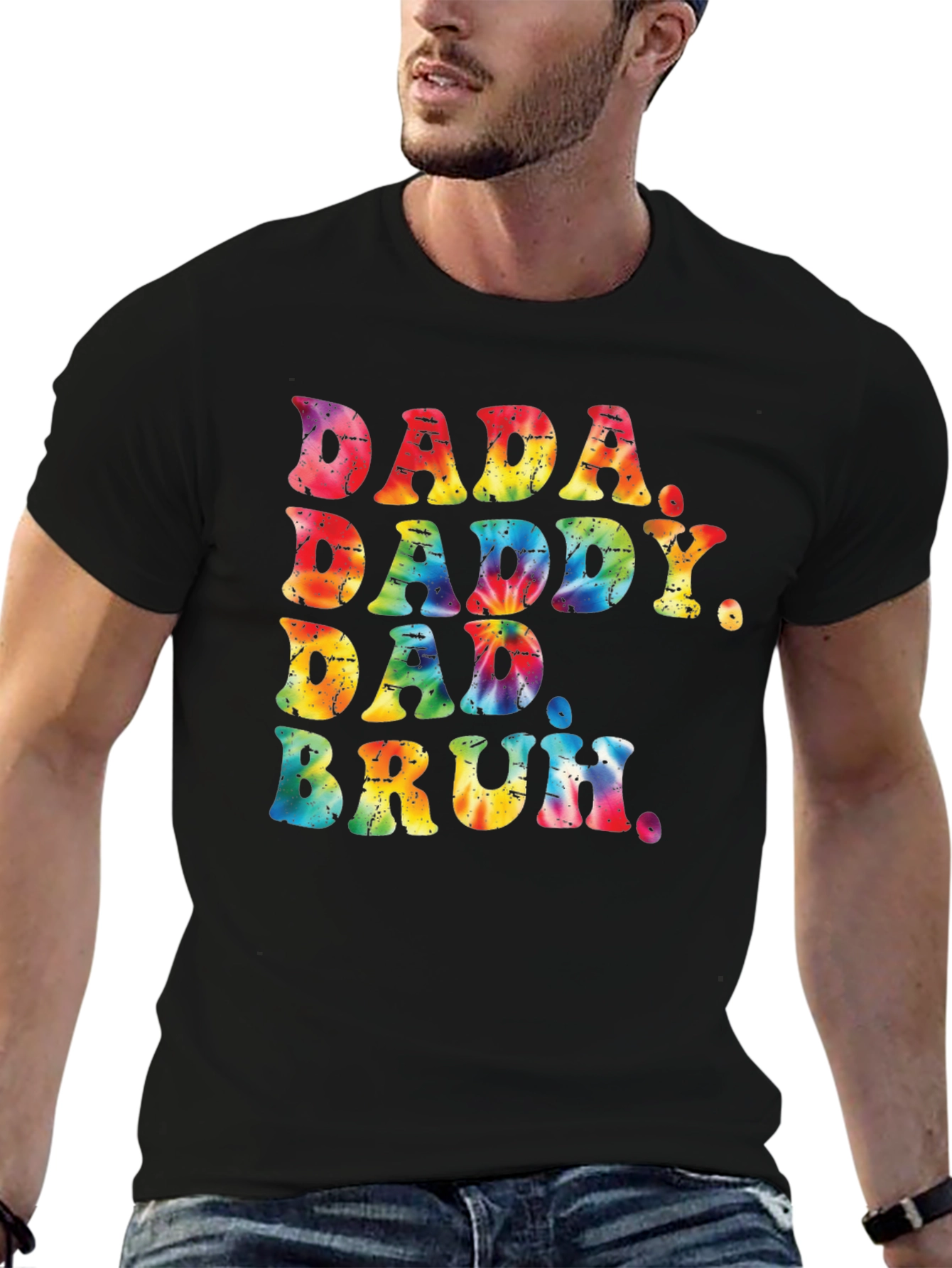 Tie Dye Dada Daddy Dad Bruh Graphic Tee