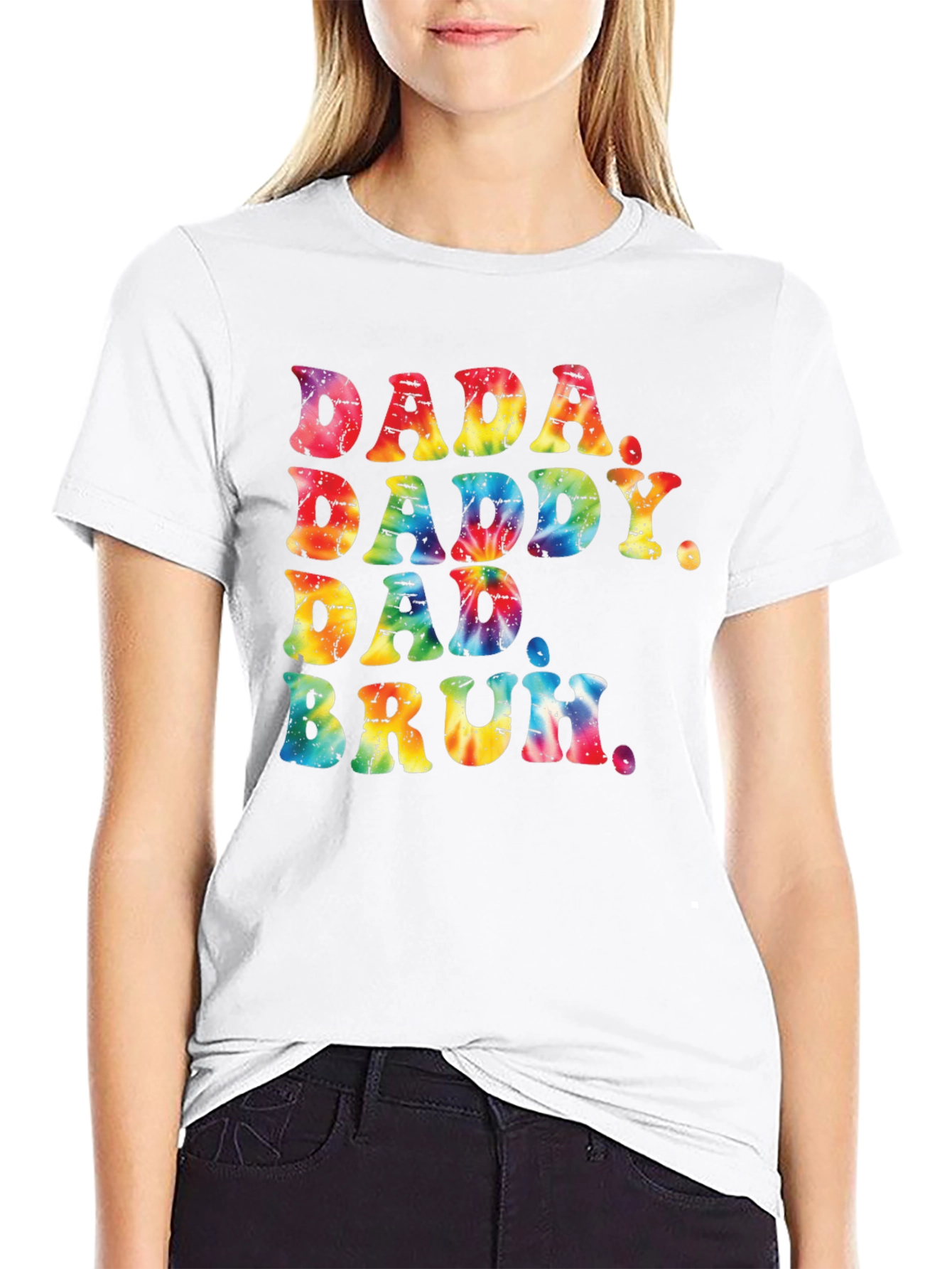 Tie Dye Dada Daddy Dad Bruh Graphic Tee