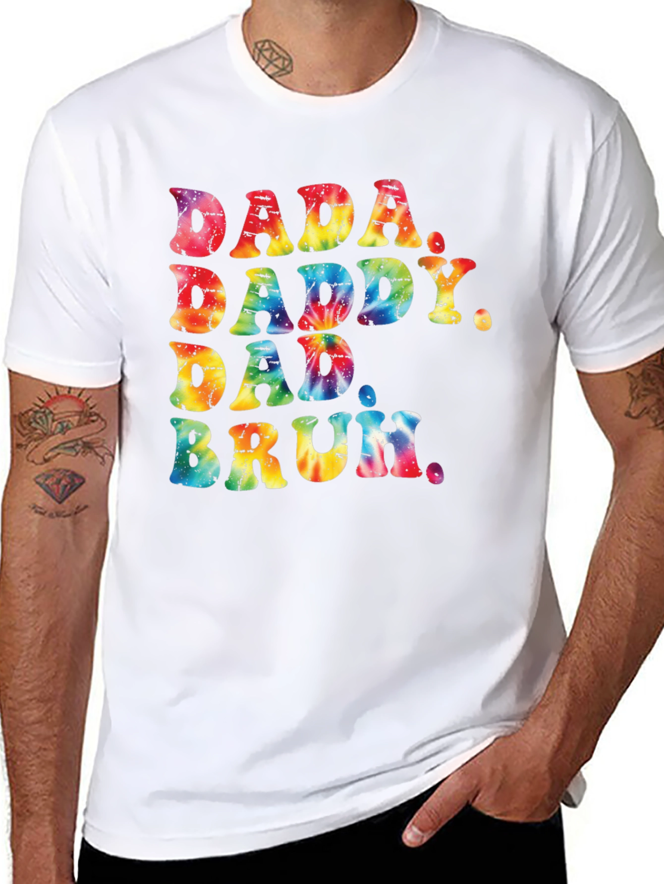 Tie Dye Dada Daddy Dad Bruh Graphic Tee