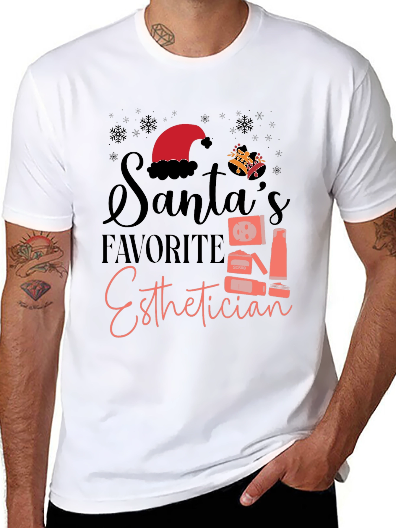 Santas Favorite Esthetician Graphic Tee