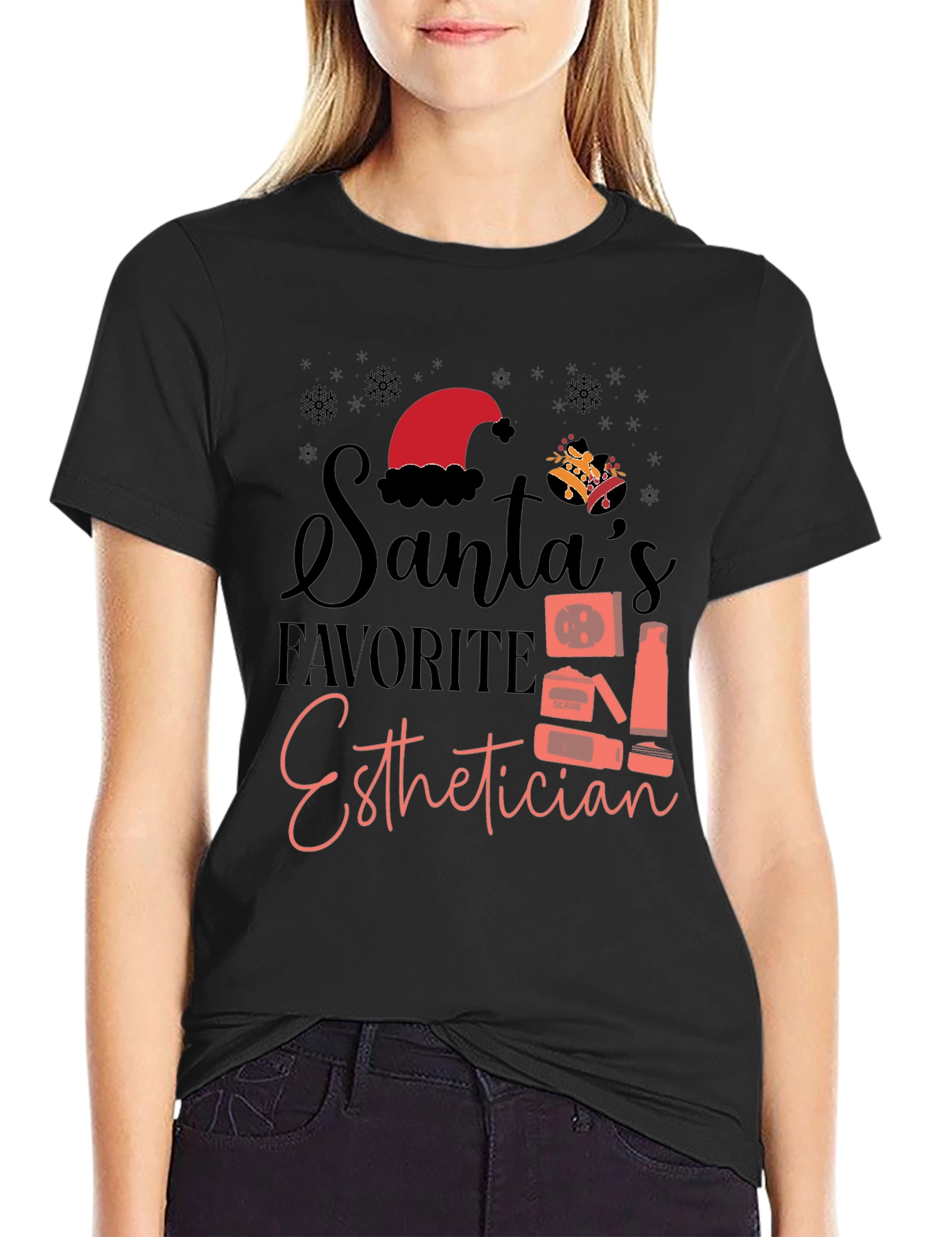 Santas Favorite Esthetician Graphic Tee
