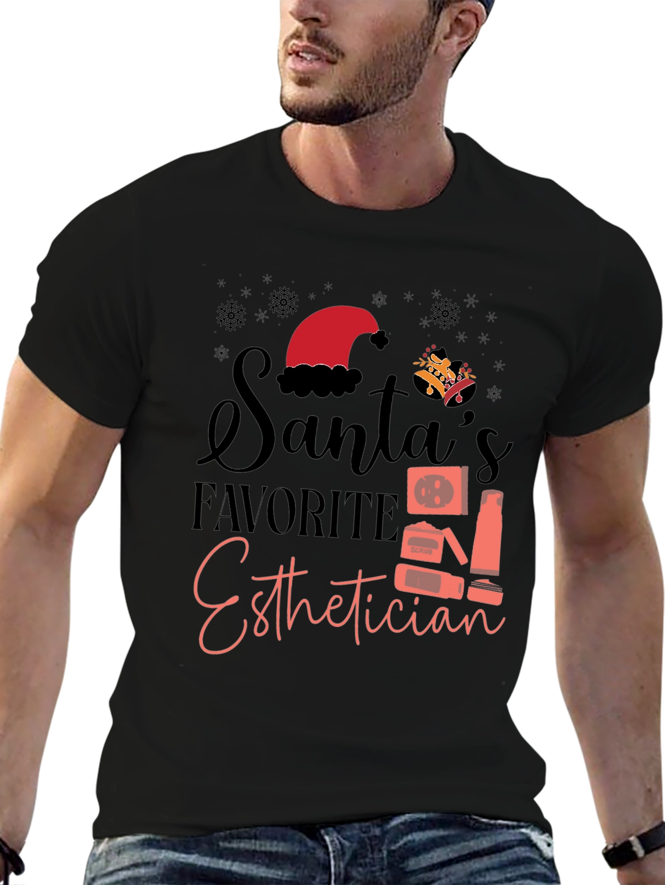 Santas Favorite Esthetician Graphic Tee