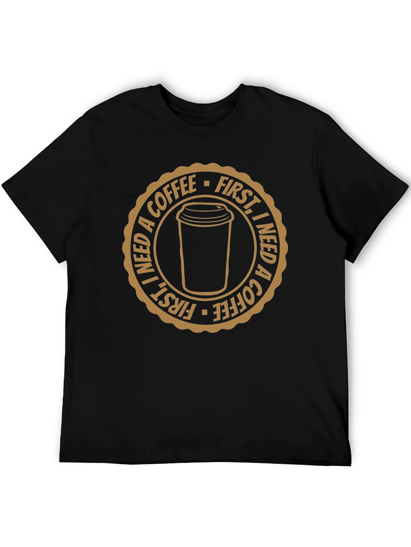Coffee First Black Graphic T-Shirt