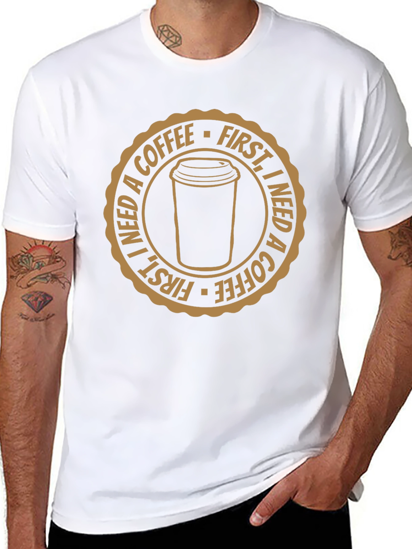 Coffee First Black Graphic T-Shirt